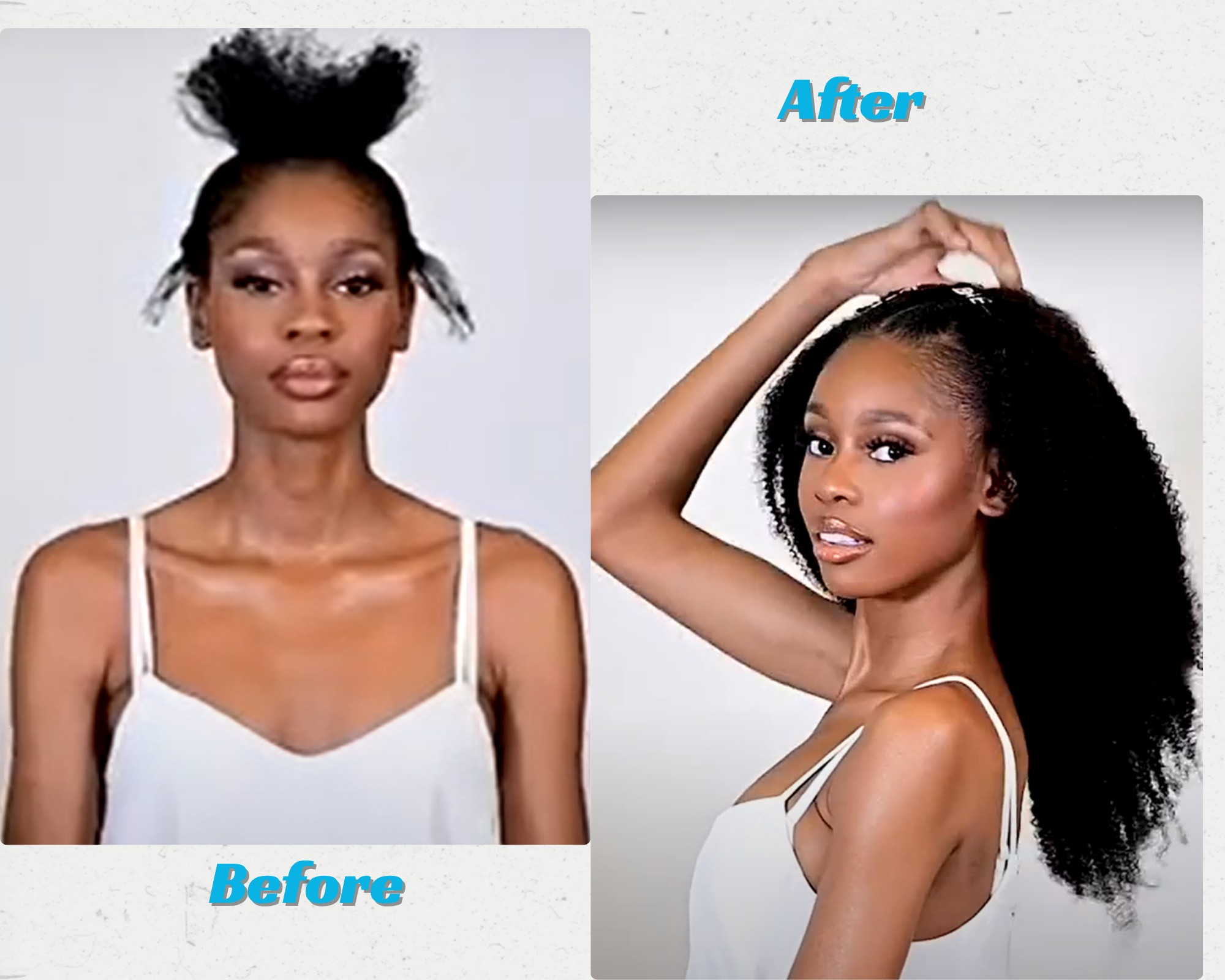 U-Part Wig before after