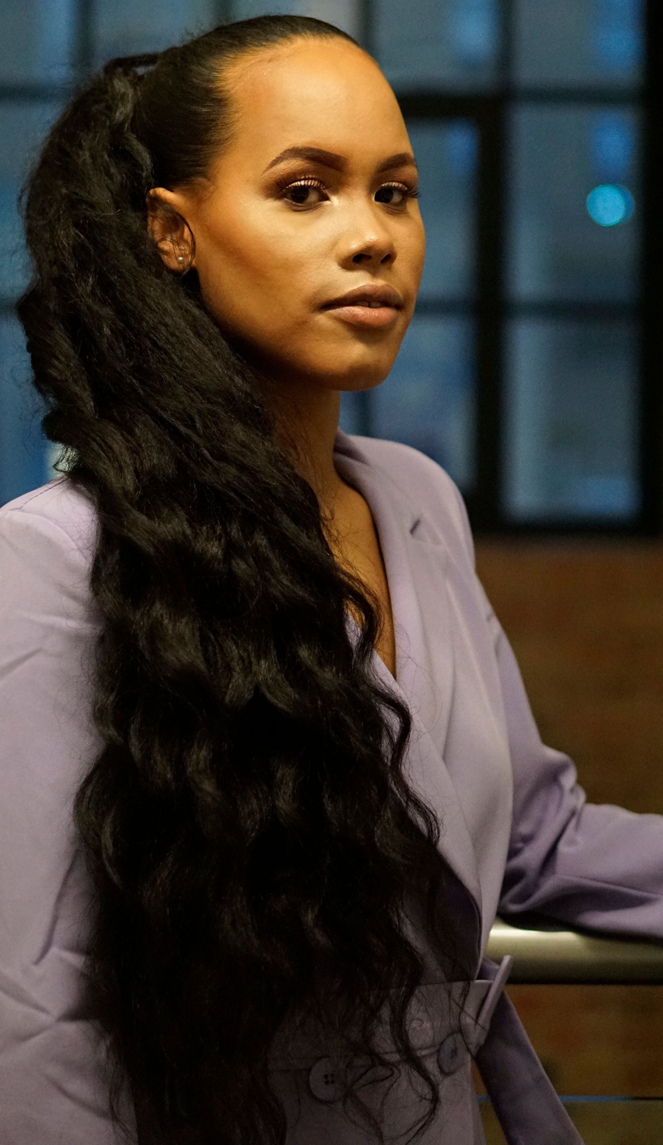 wearing hair extensions