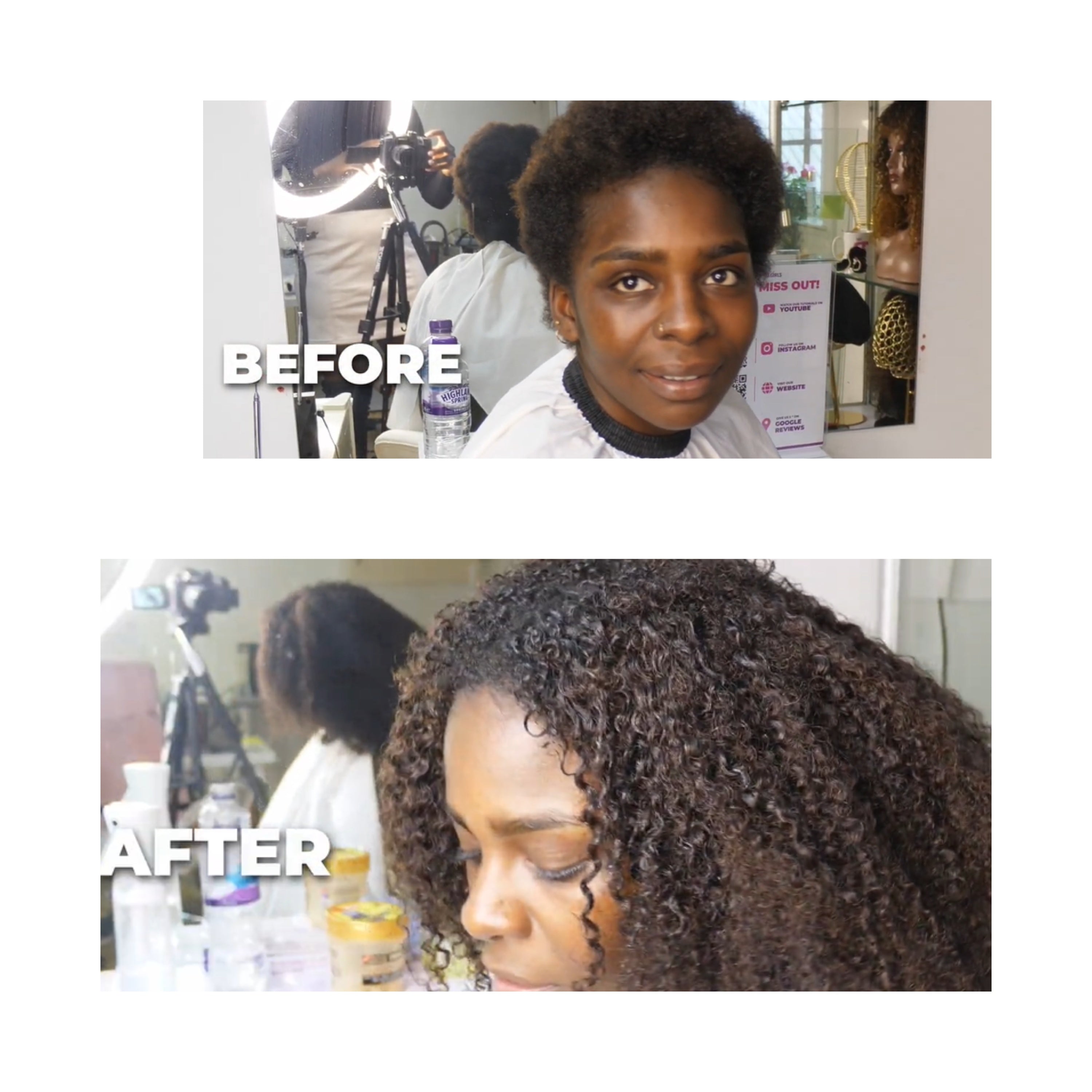 Curly Microlinks (I-tip) Extensions- Kinky Curly Straight Coarse Afro