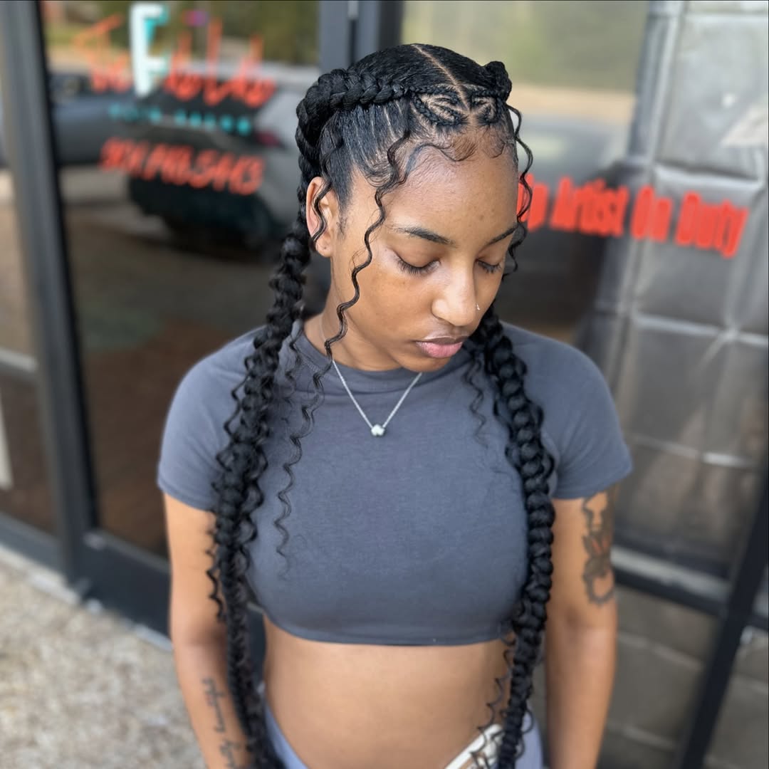 Two Braid Cornrows