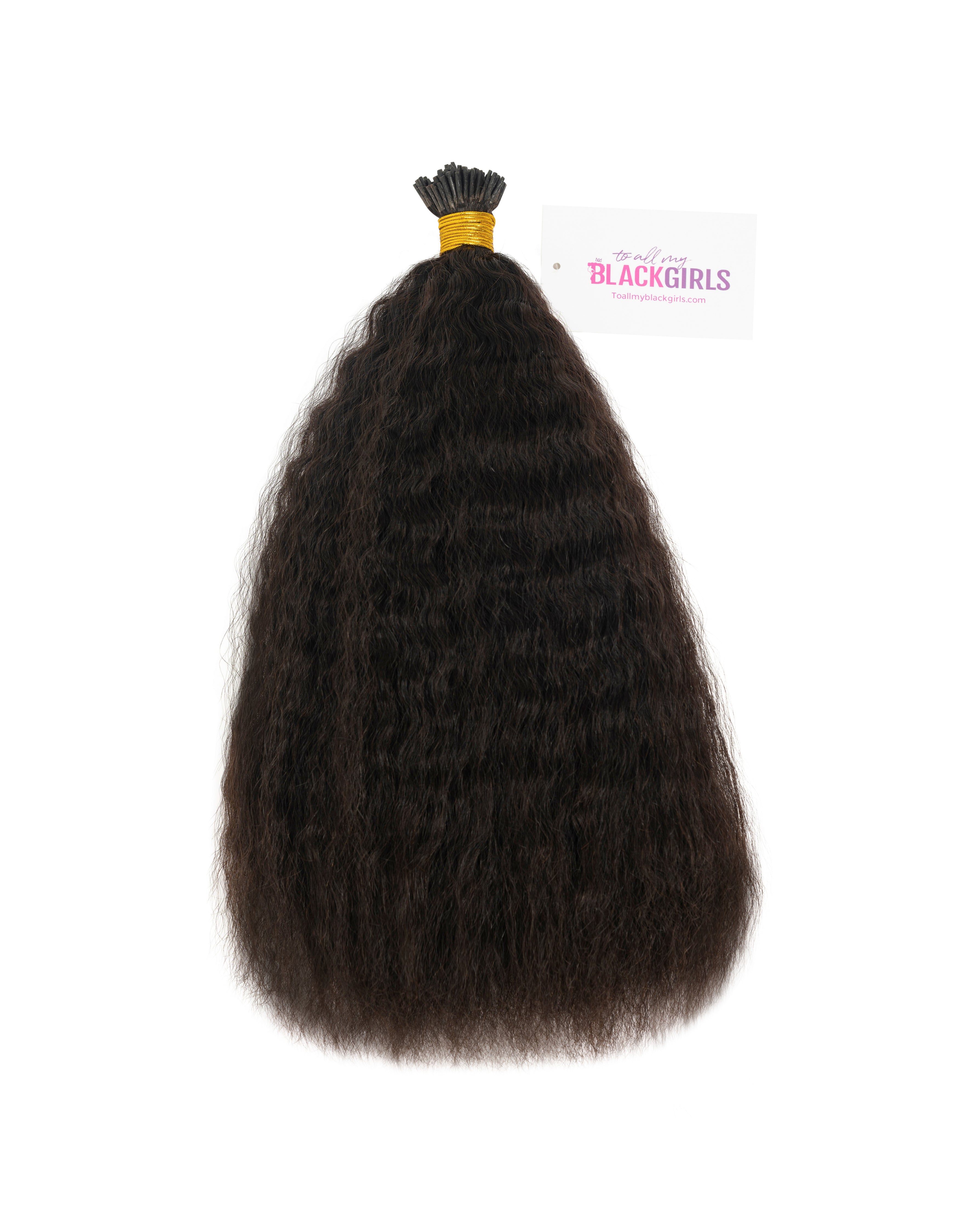 Curly Microlinks (I-tip) Hair Extensions- Natural Kinky, Curly, Coily, Coarse, Yaki & Afro