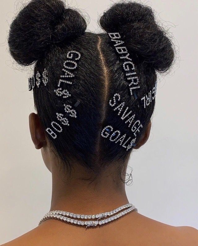 Word/Slogan Hair Clip Diamante Rhinestone Bobby Pin (Non-Toxic Bling)