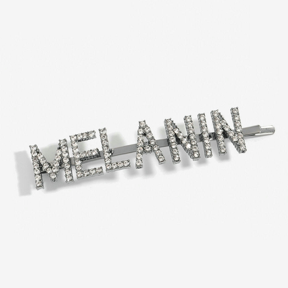 Word/Slogan Hair Clip Diamante Rhinestone Bobby Pin (Non-Toxic Bling)