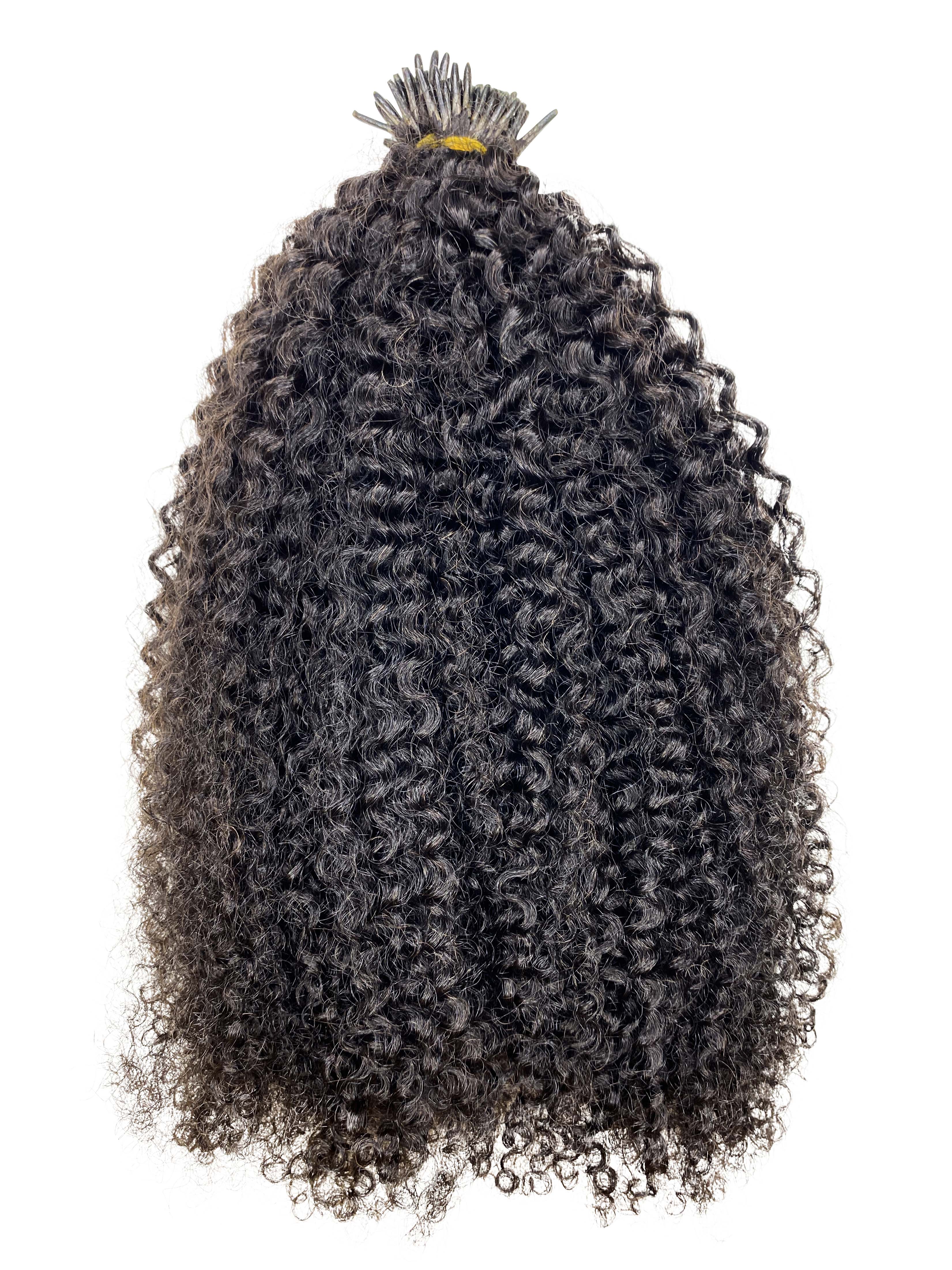 14 inch curly microlinks I-tips human hair extensions