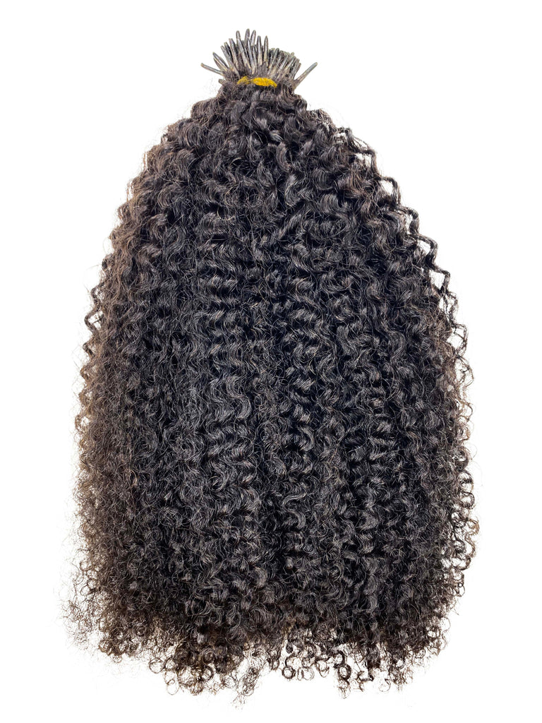 Natural Kinky Curly Coily Coarse & Afro Micro links Hair Extensions