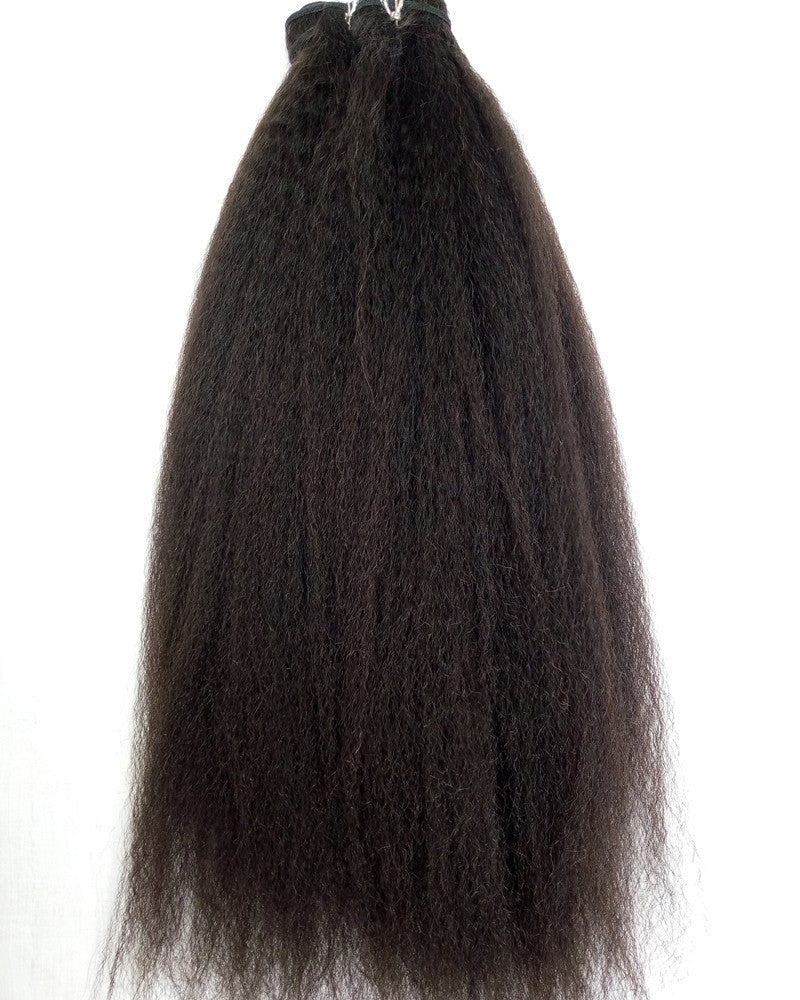 kinky straight weft human hair