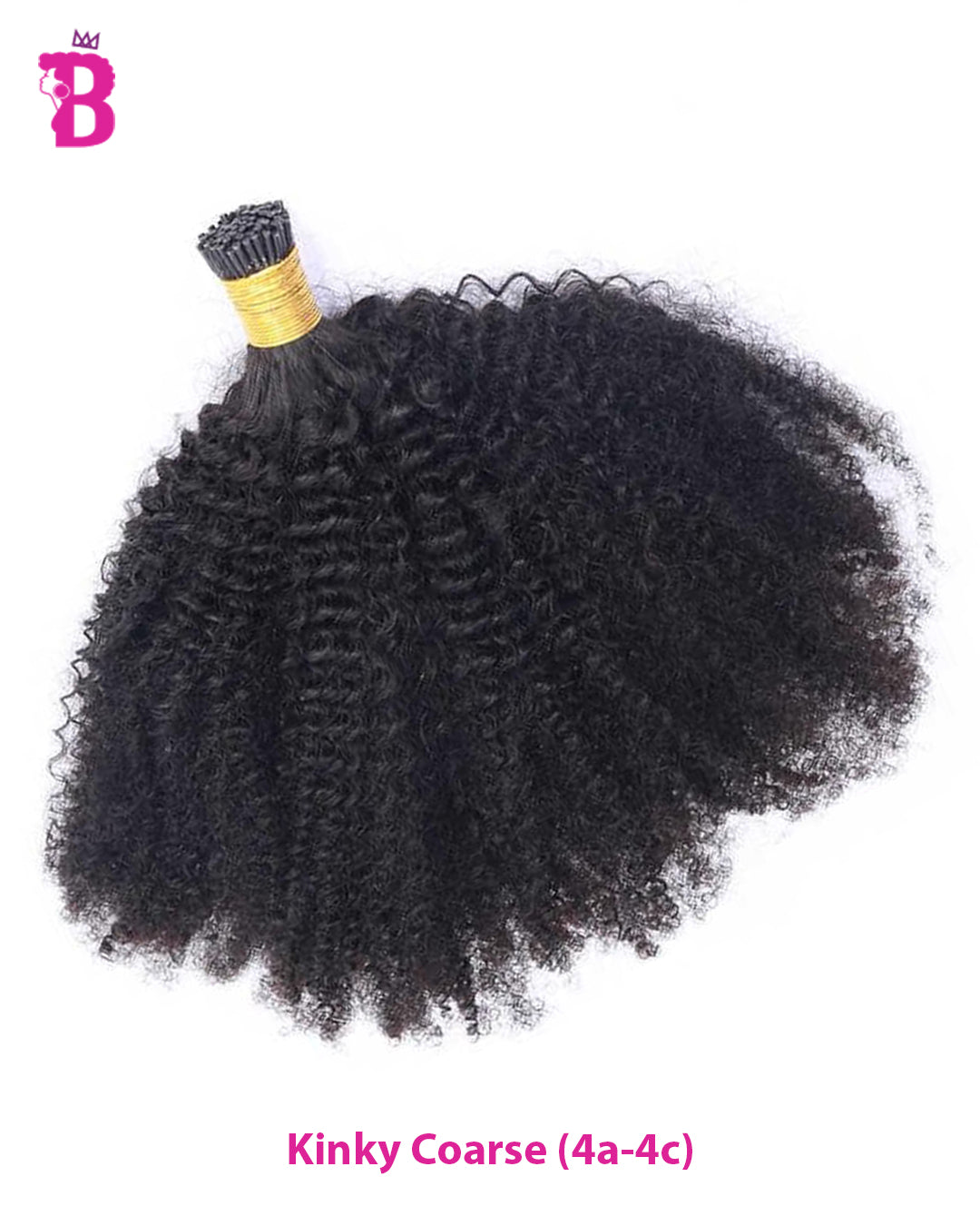 Curly Microlinks (I-tip) Hair Extensions- Natural Kinky, Curly, Coily, Coarse, Yaki & Afro