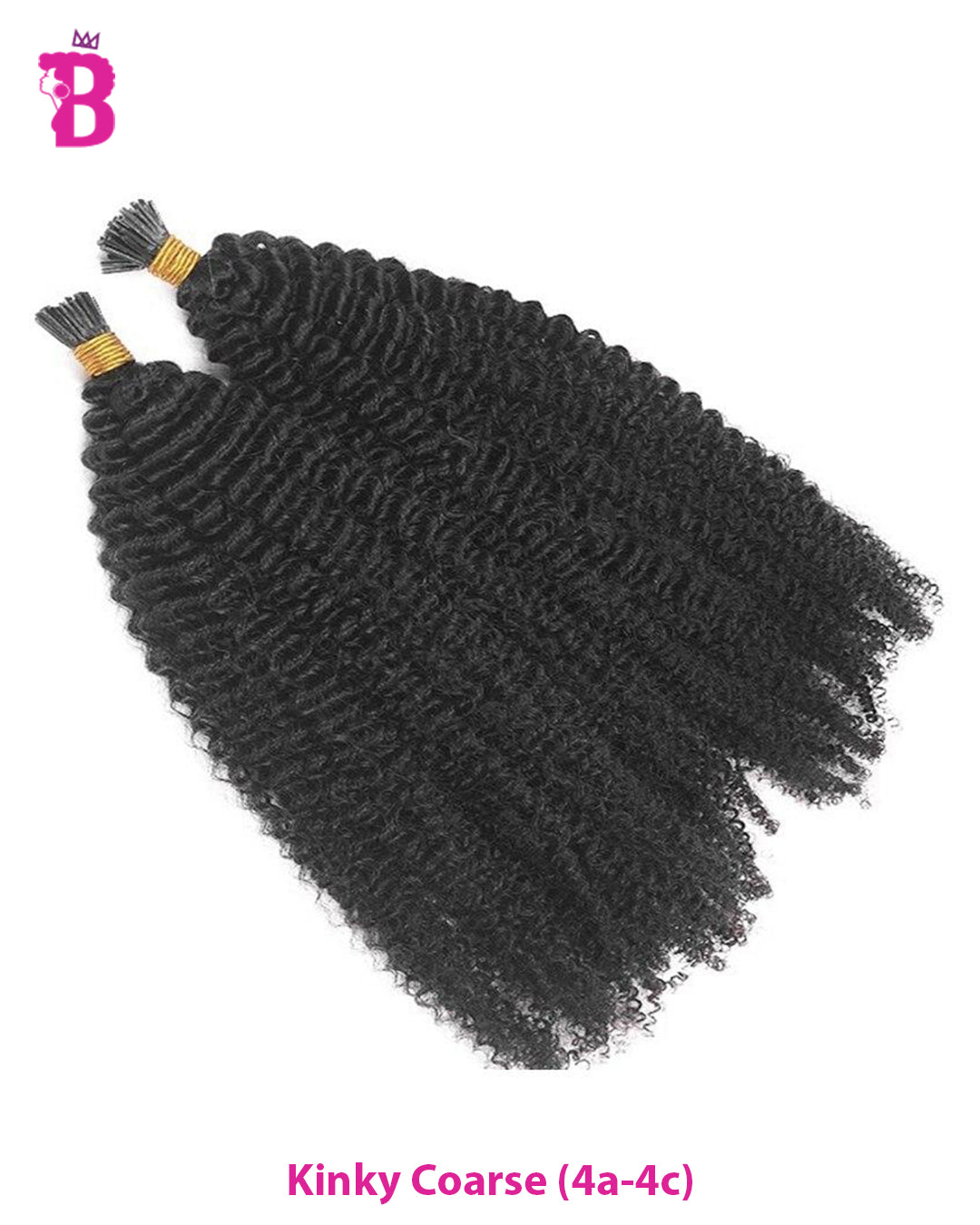 Curly Microlinks (I-tip) Hair Extensions- Natural Kinky, Curly, Coily, Coarse, Yaki & Afro