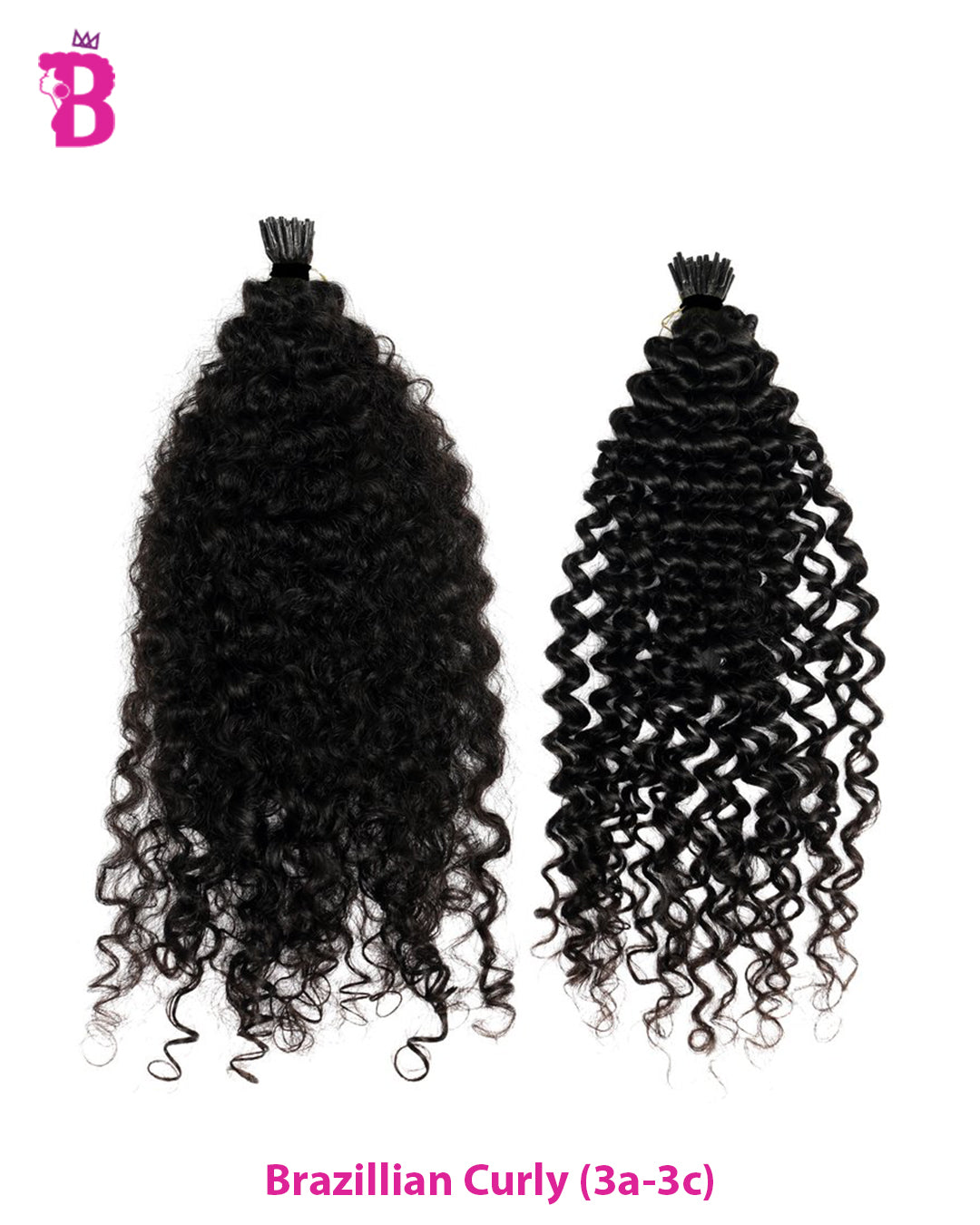 Curly Microlinks (I-tip) Hair Extensions- Natural Kinky, Curly, Coily, Coarse, Yaki & Afro
