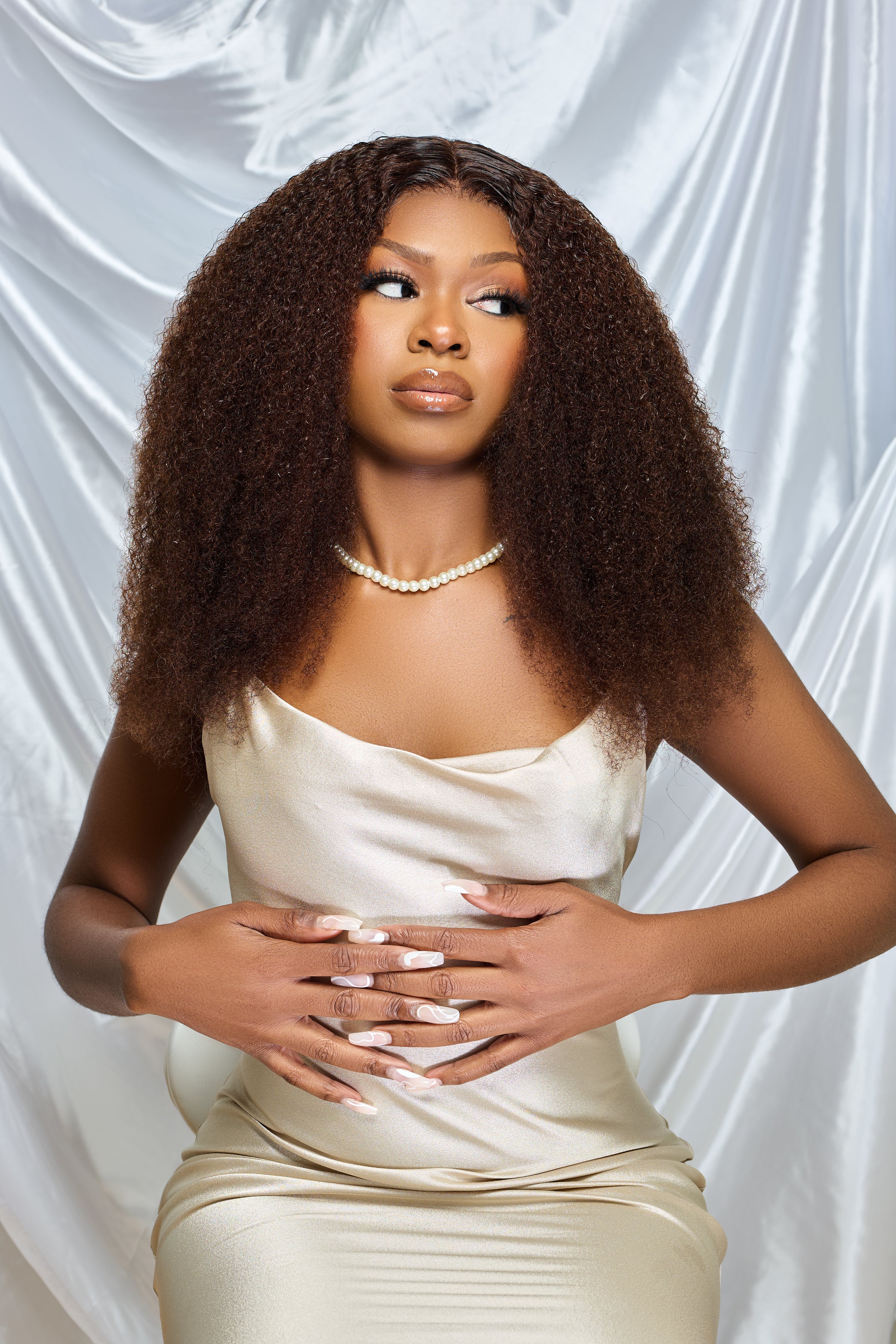 Kinky coarse afro 4c lace wig on a black woman