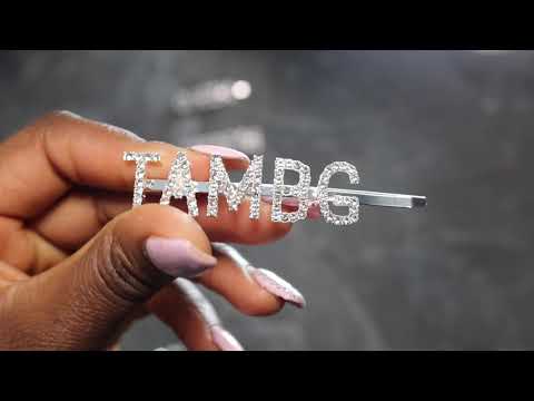 Word/Slogan Hair Clip Diamante Rhinestone Bobby Pin (Non-Toxic Bling)