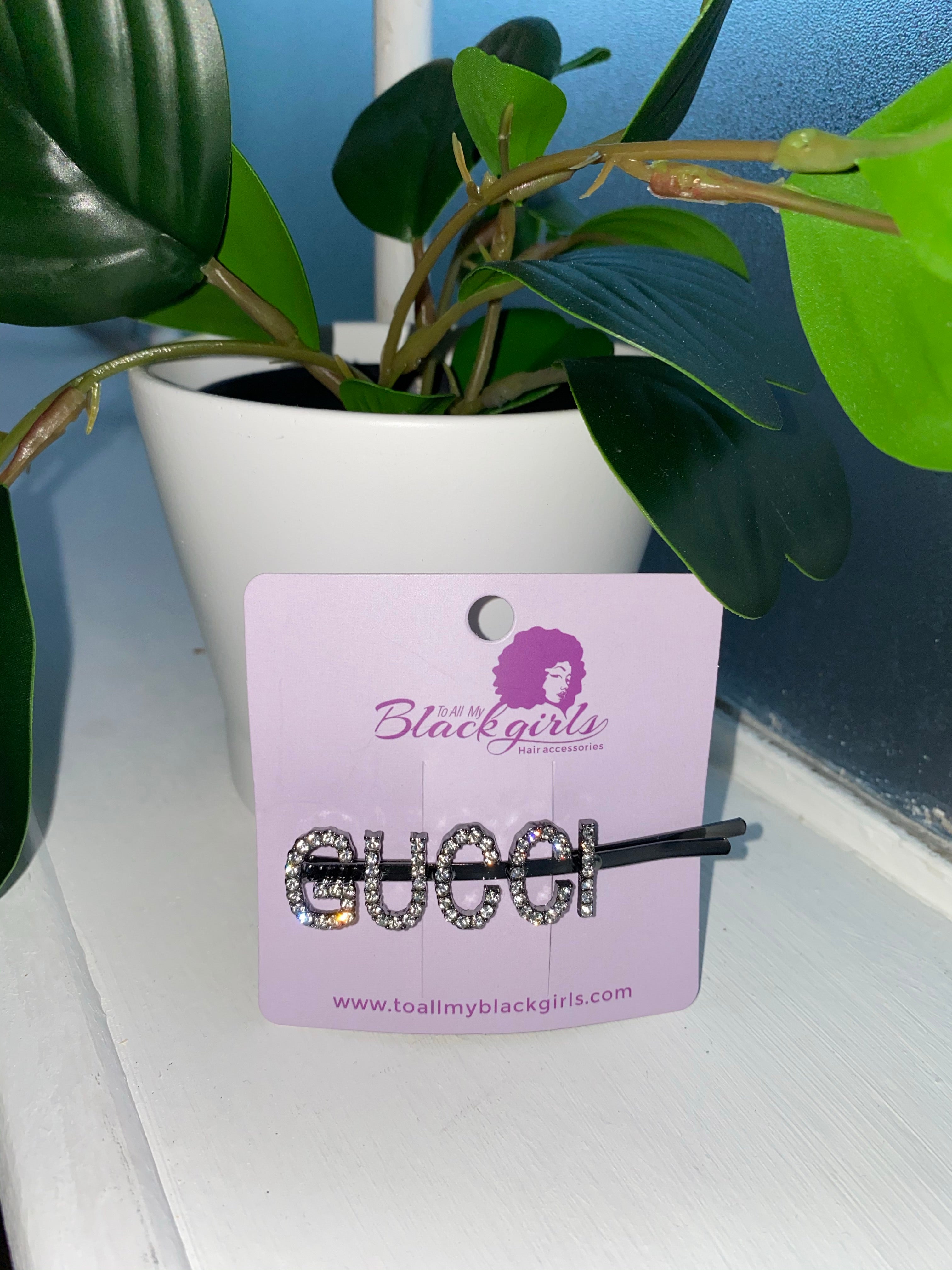 Word/Slogan Hair Clip Diamante Rhinestone Bobby Pin (Non-Toxic Bling)