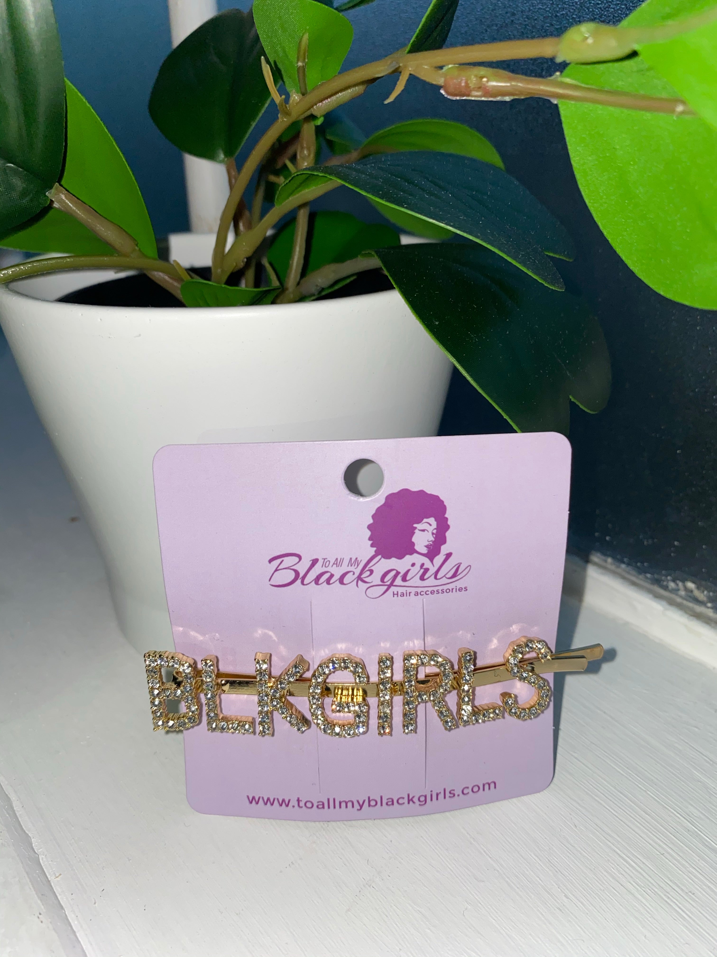 Word/Slogan Hair Clip Diamante Rhinestone Bobby Pin (Non-Toxic Bling)