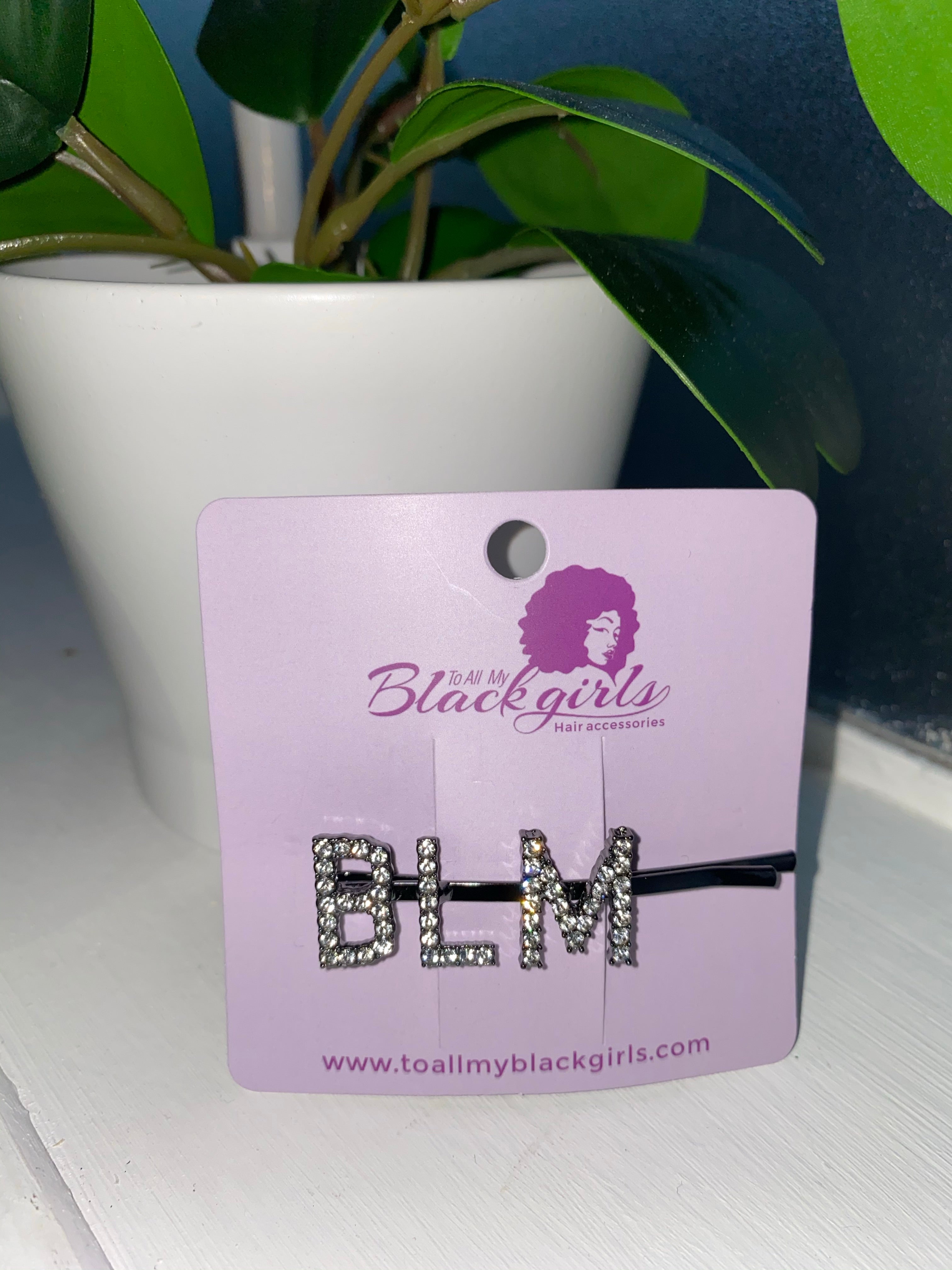 Word/Slogan Hair Clip Diamante Rhinestone Bobby Pin (Non-Toxic Bling)