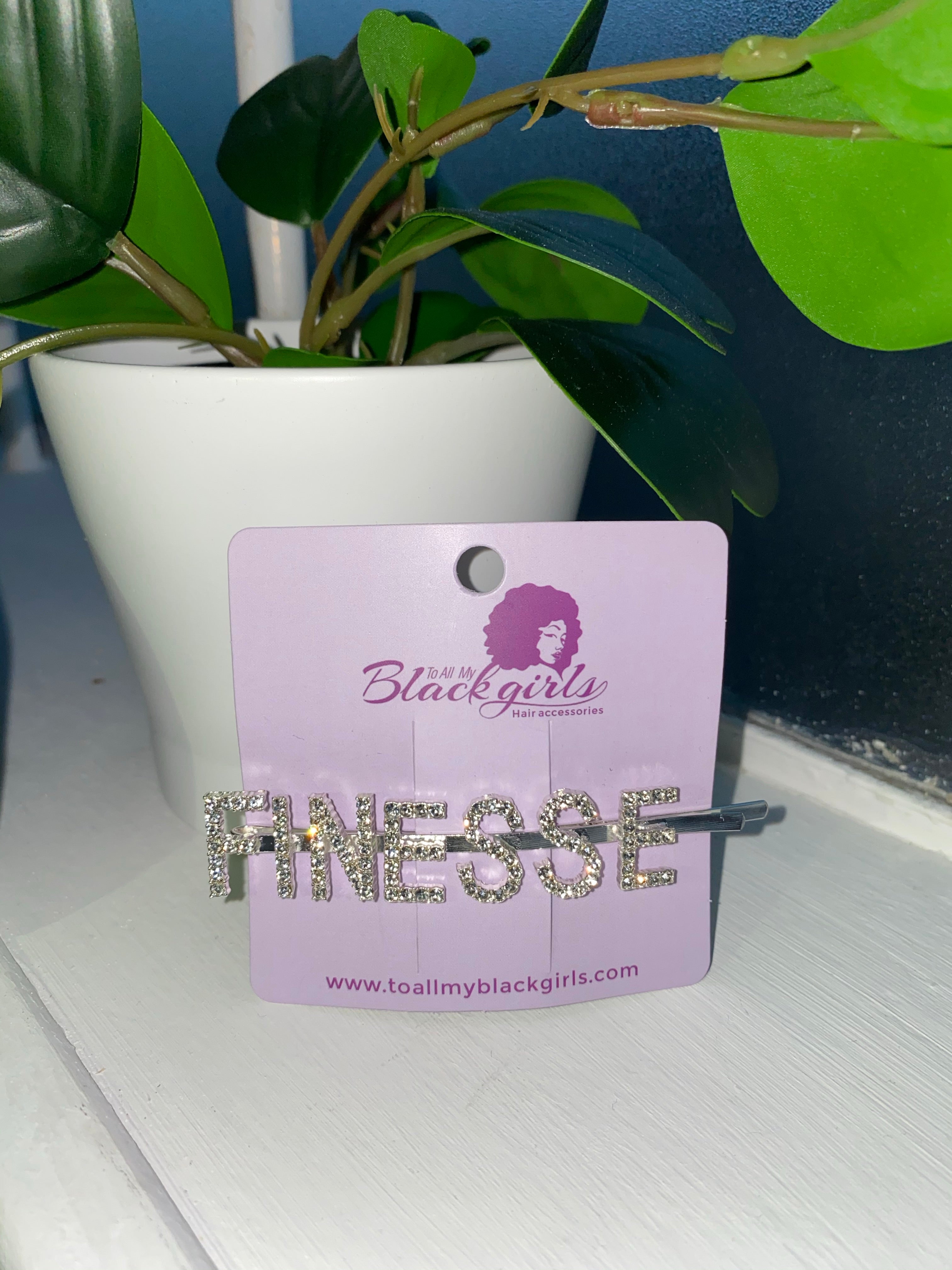 Word/Slogan Hair Clip Diamante Rhinestone Bobby Pin (Non-Toxic Bling)