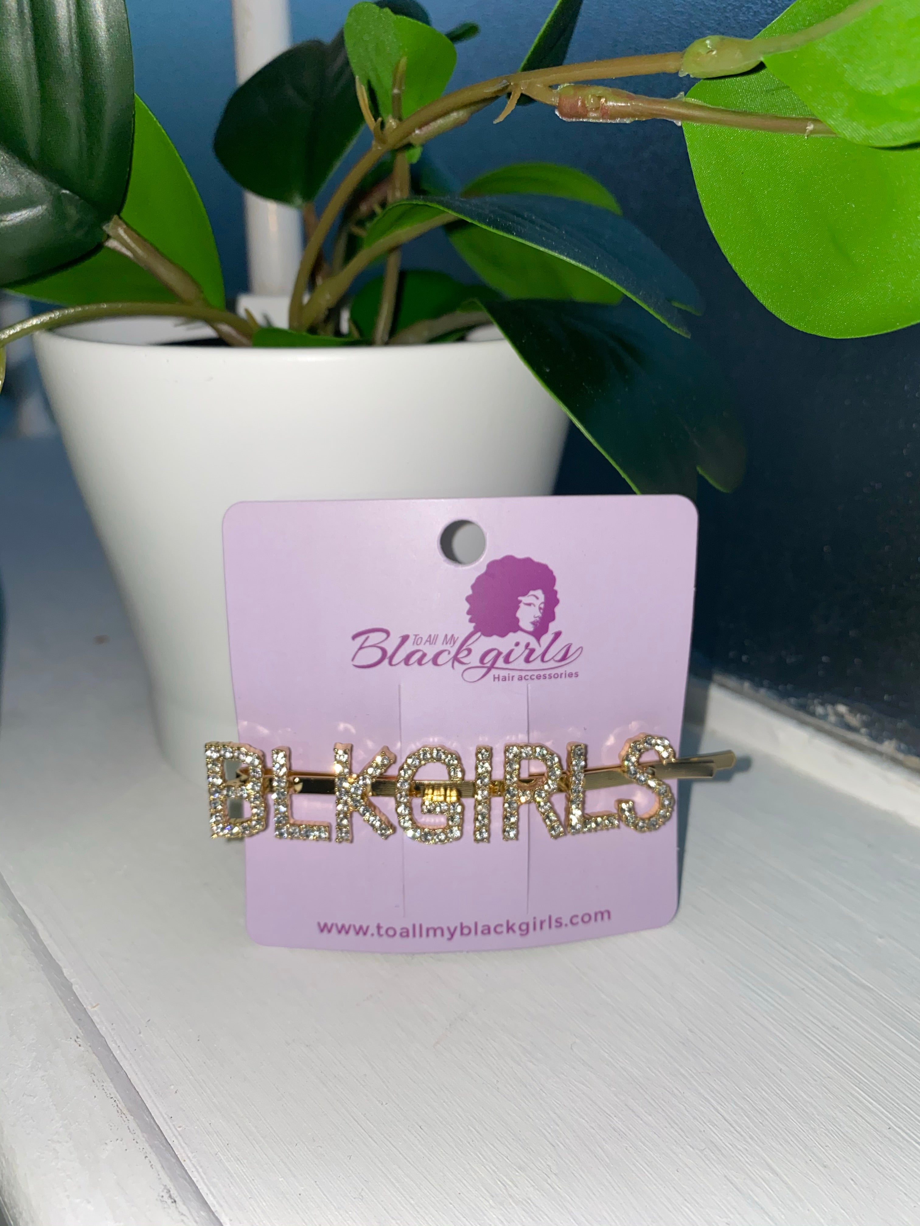 Word/Slogan Hair Clip Diamante Rhinestone Bobby Pin (Non-Toxic Bling)