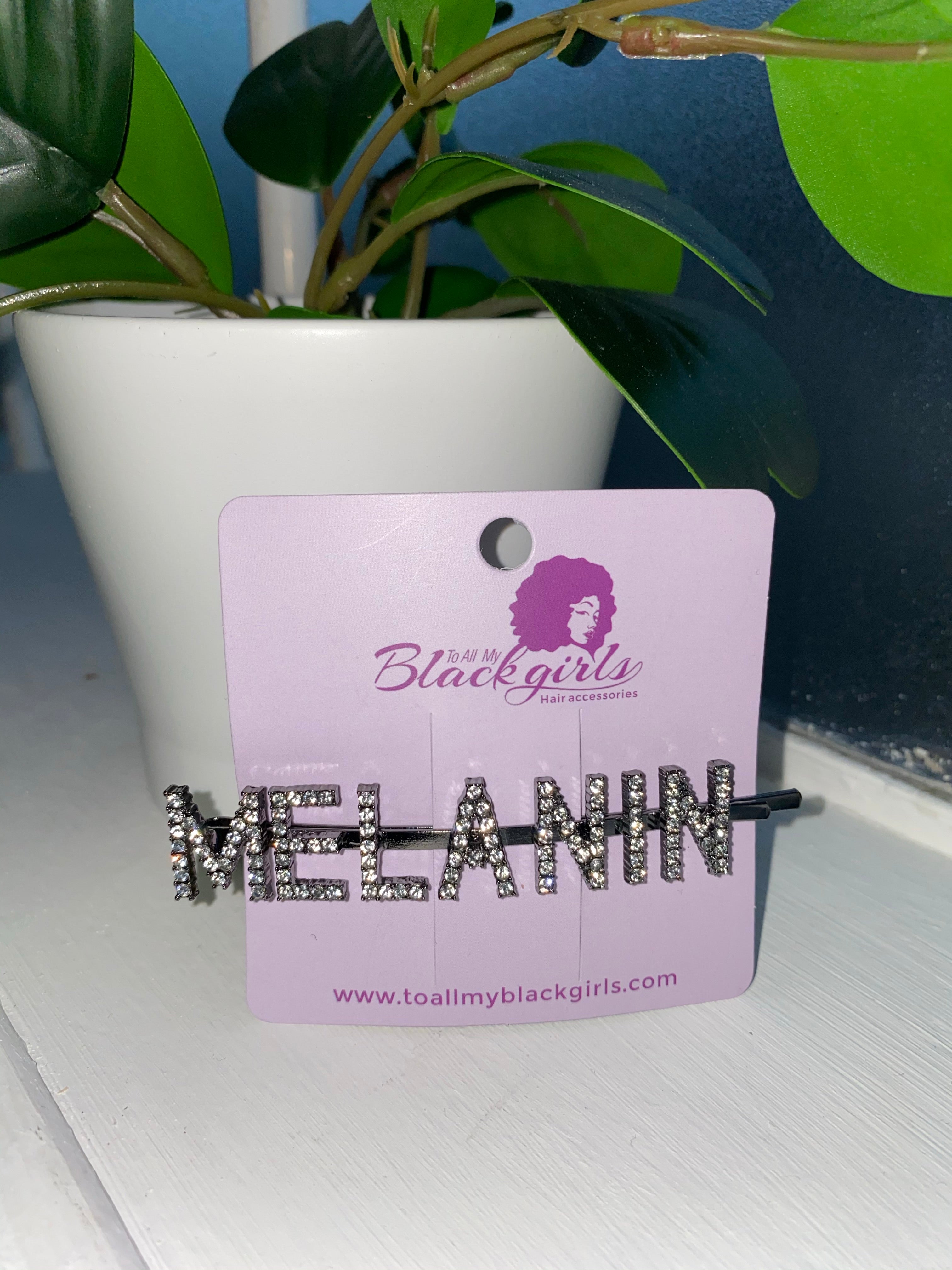 Word/Slogan Hair Clip Diamante Rhinestone Bobby Pin (Non-Toxic Bling)