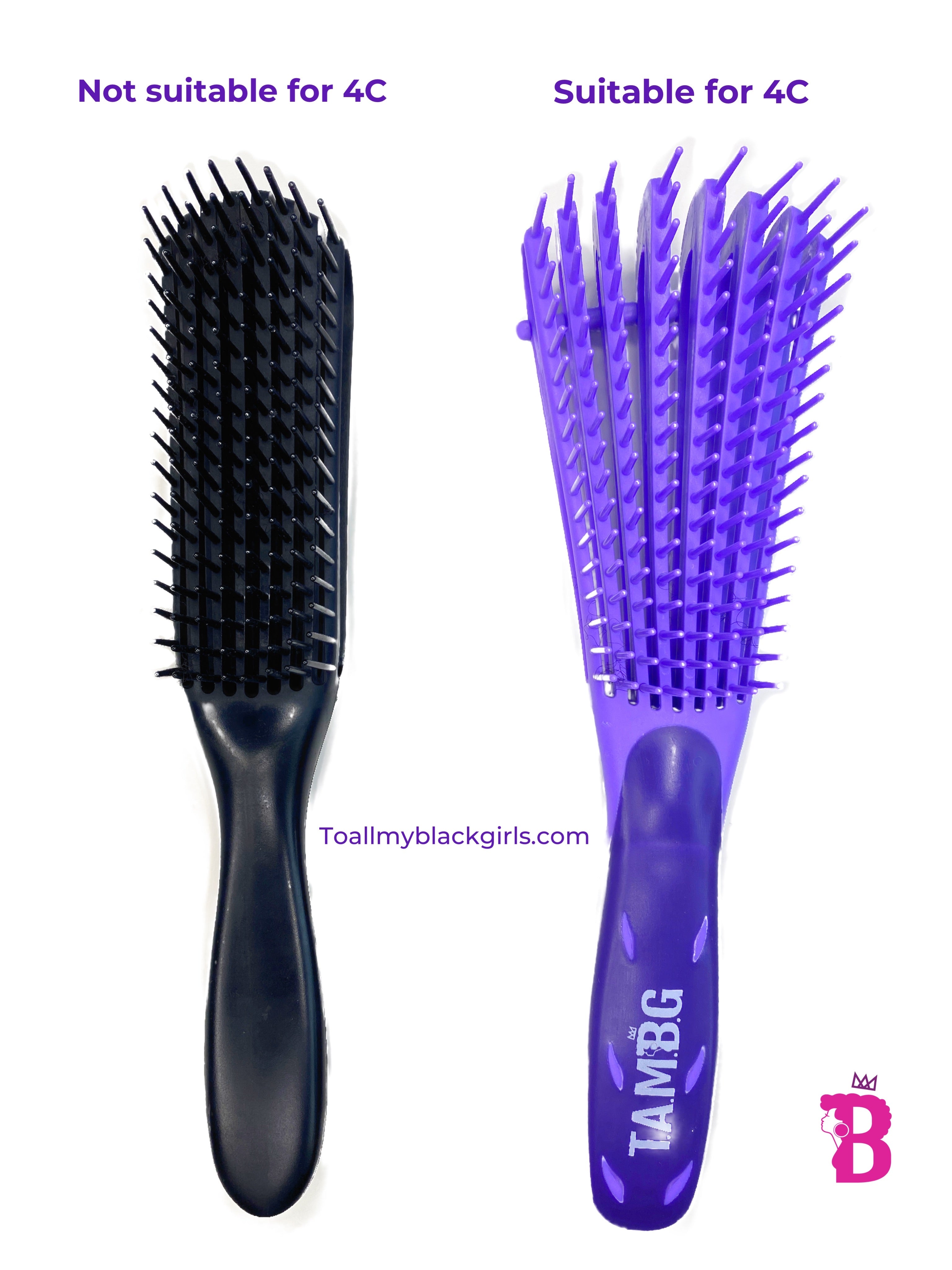 Detangler brush for thick Afro kinky curly hair