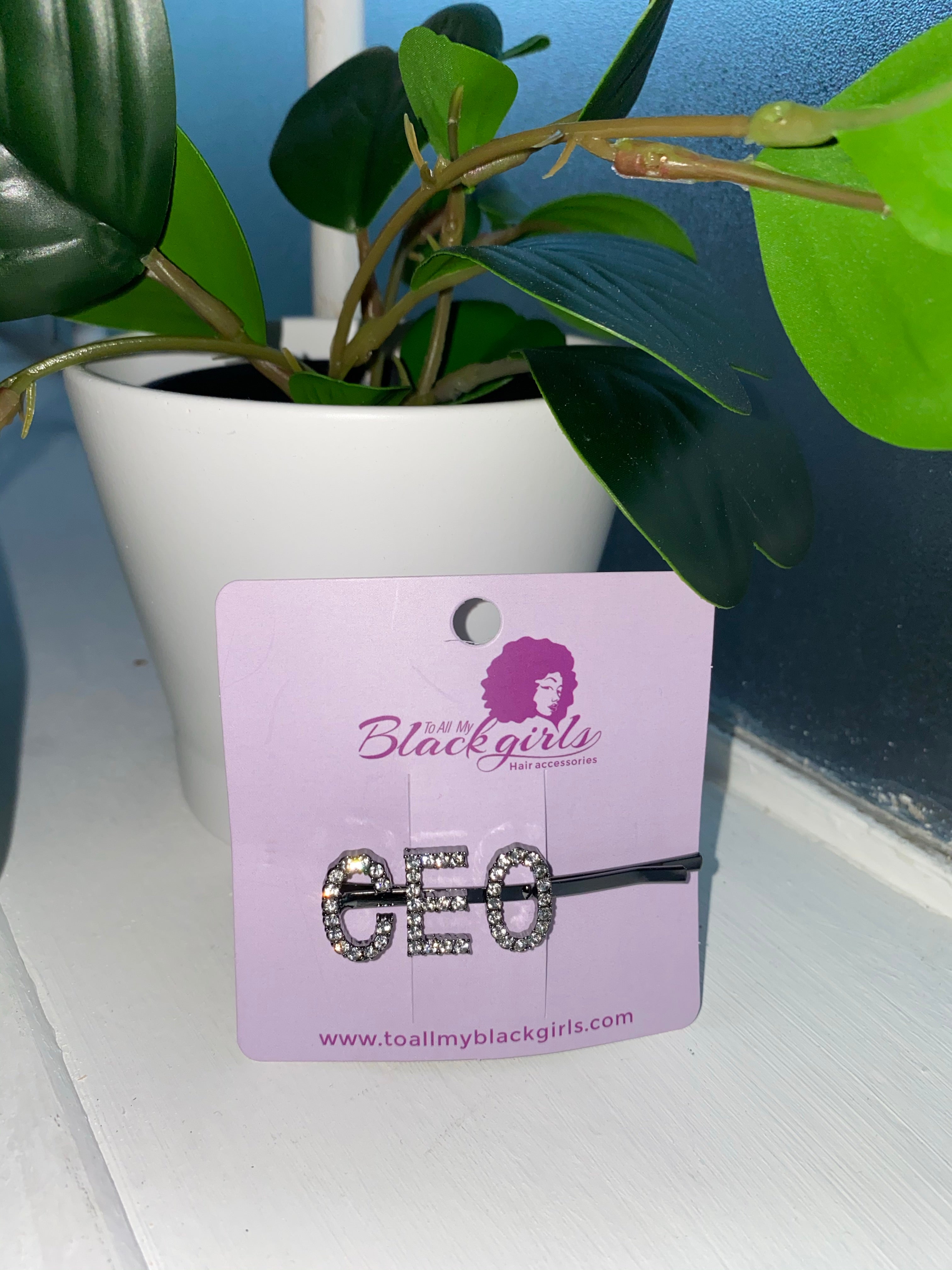 Word/Slogan Hair Clip Diamante Rhinestone Bobby Pin (Non-Toxic Bling)