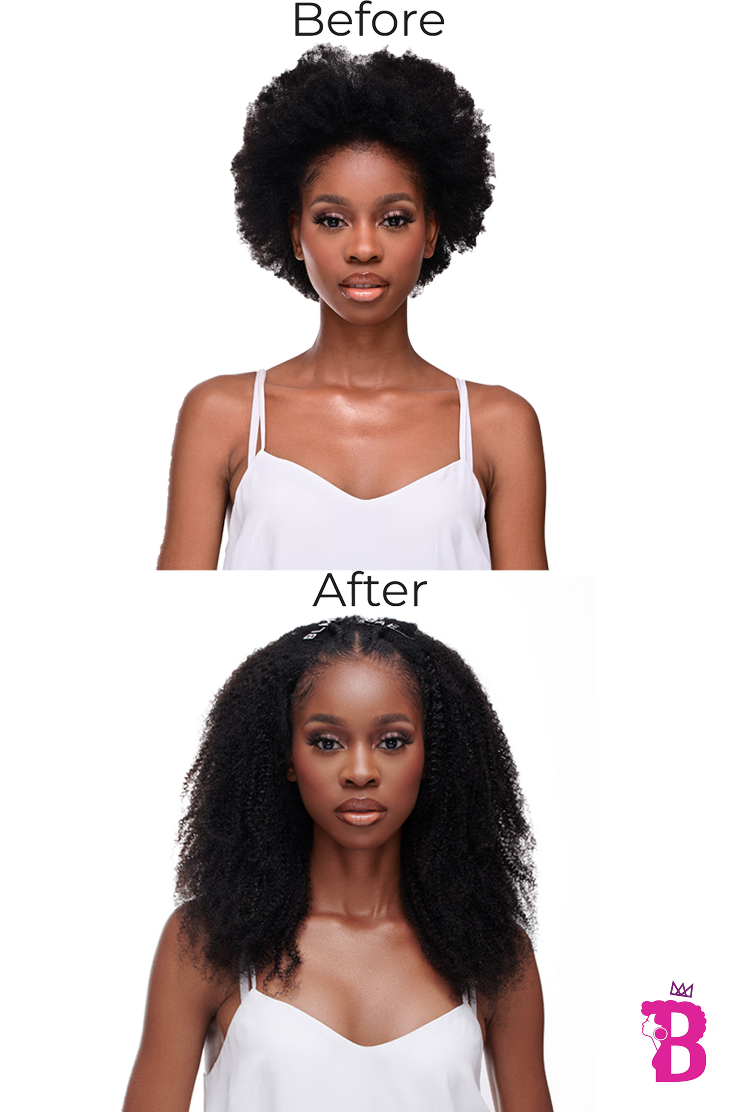 Kinky Coarse Afro U/V-Part Wig