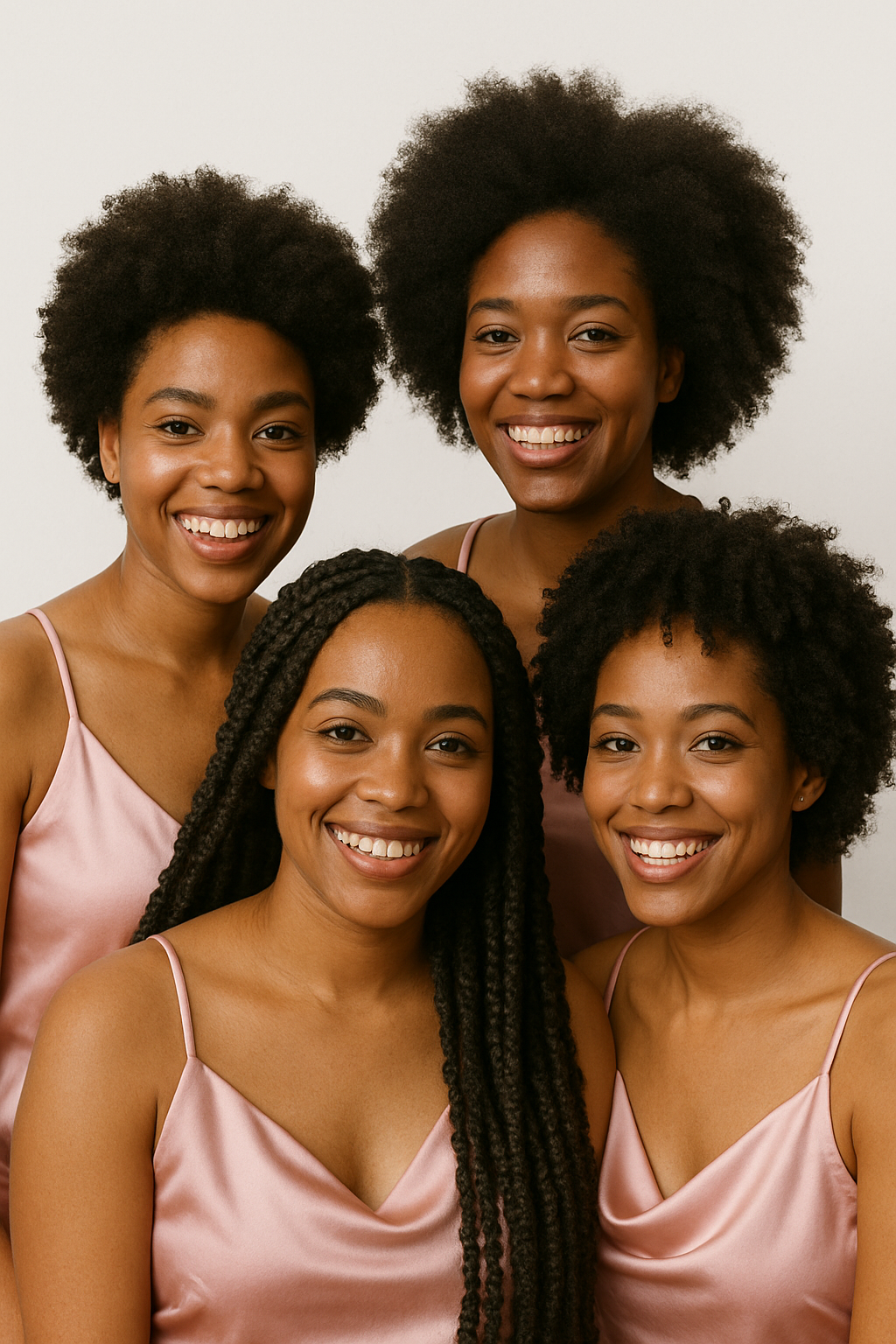 black women with different types of natural hair