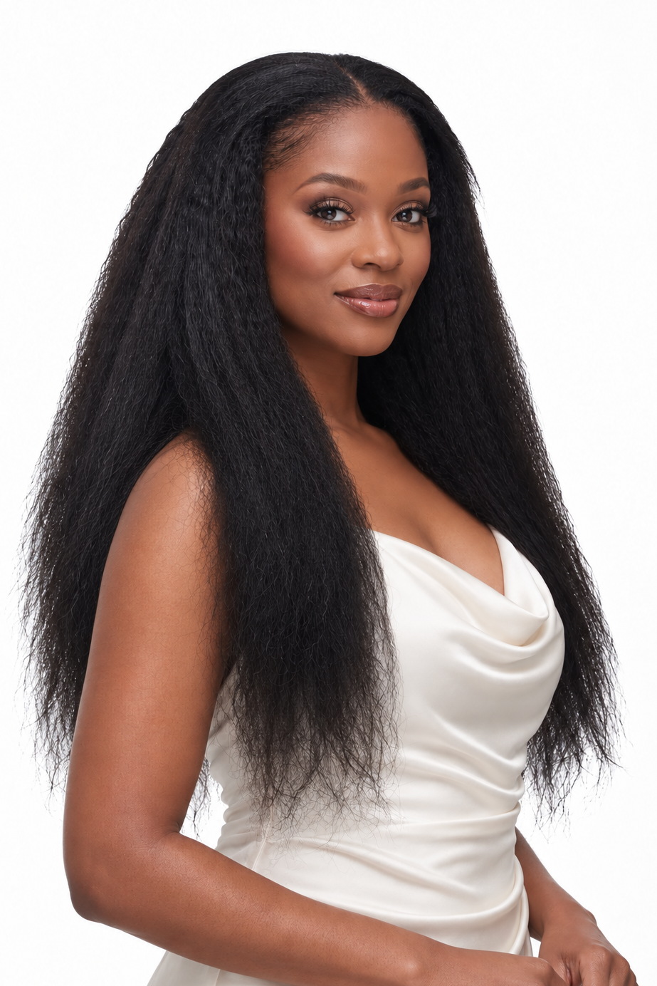 Kinky Straight Yaki U/V-Part Wig