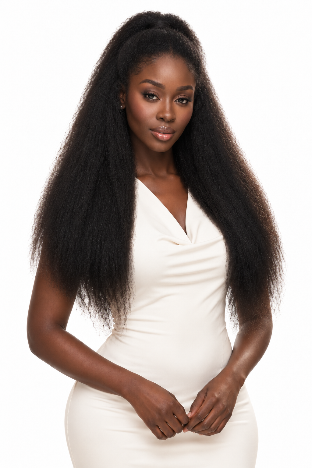 Kinky Straight Yaki Lace Front Glueless Wig 13x4/ 5x5