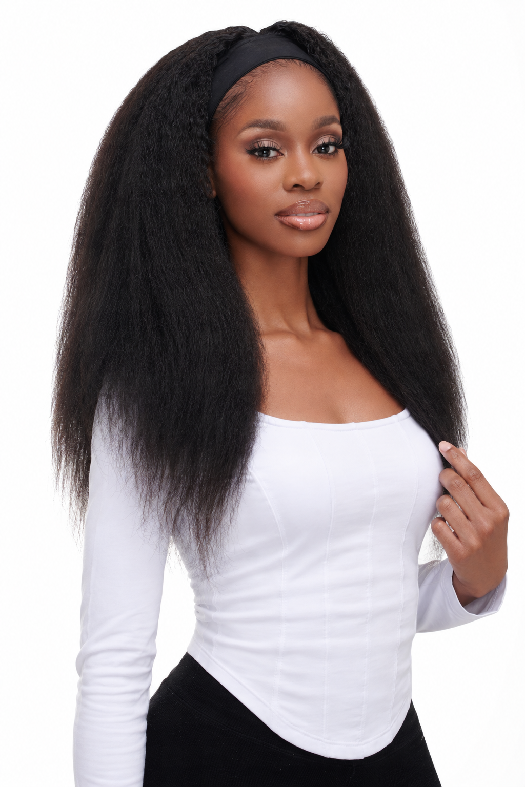 Kinky Straight Yaki Headband Wig
