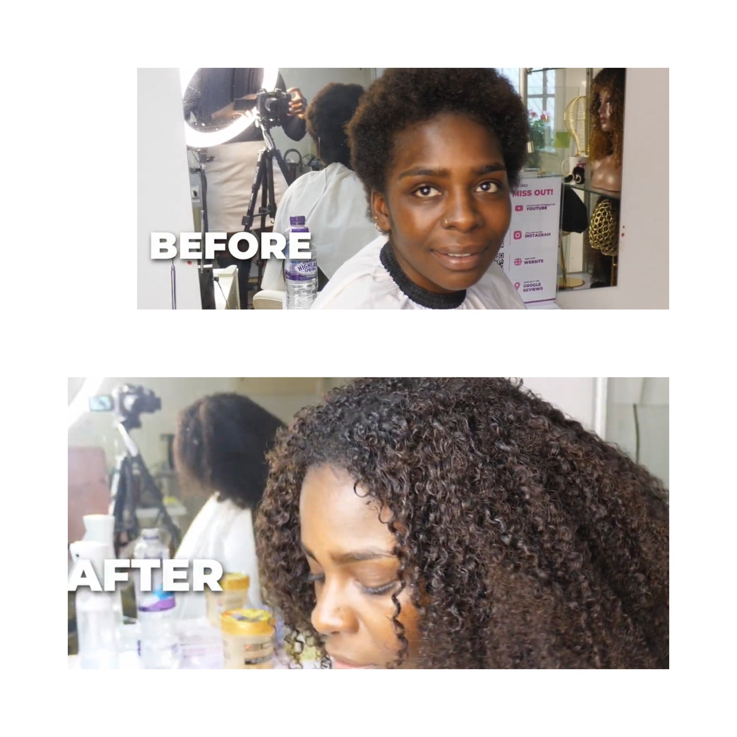 Curly Microlinks (I-tip) Extensions- Kinky Curly Straight Coarse Afro
