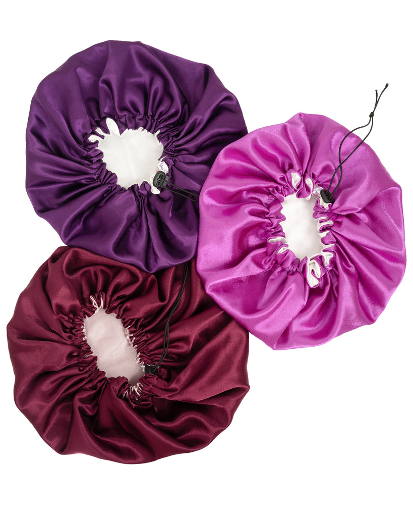 Double-sided High quality Adjustable Satin Bonnet & Scrunchies