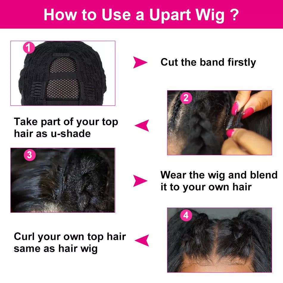 Brazilian Curly Wavy U/V-Part Wig