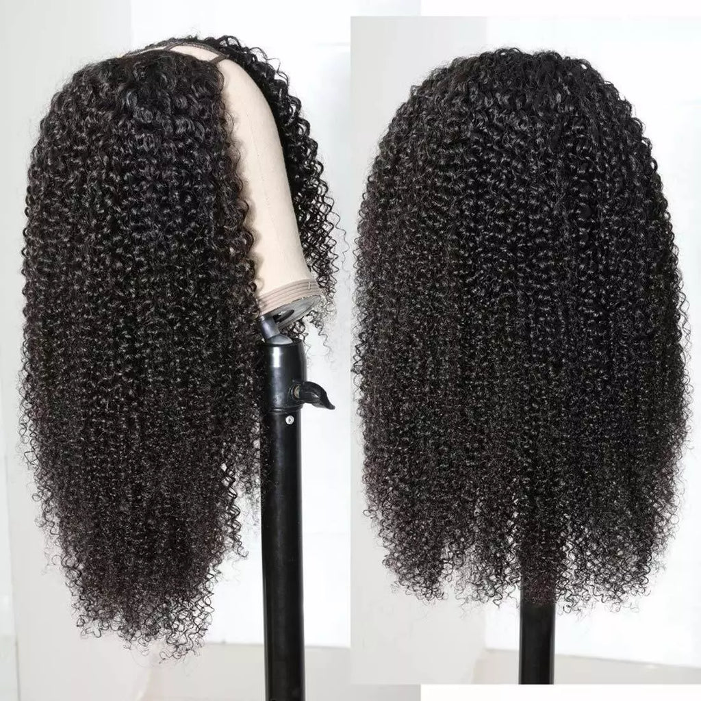 Brazilian curly U-part wig on a mannequin