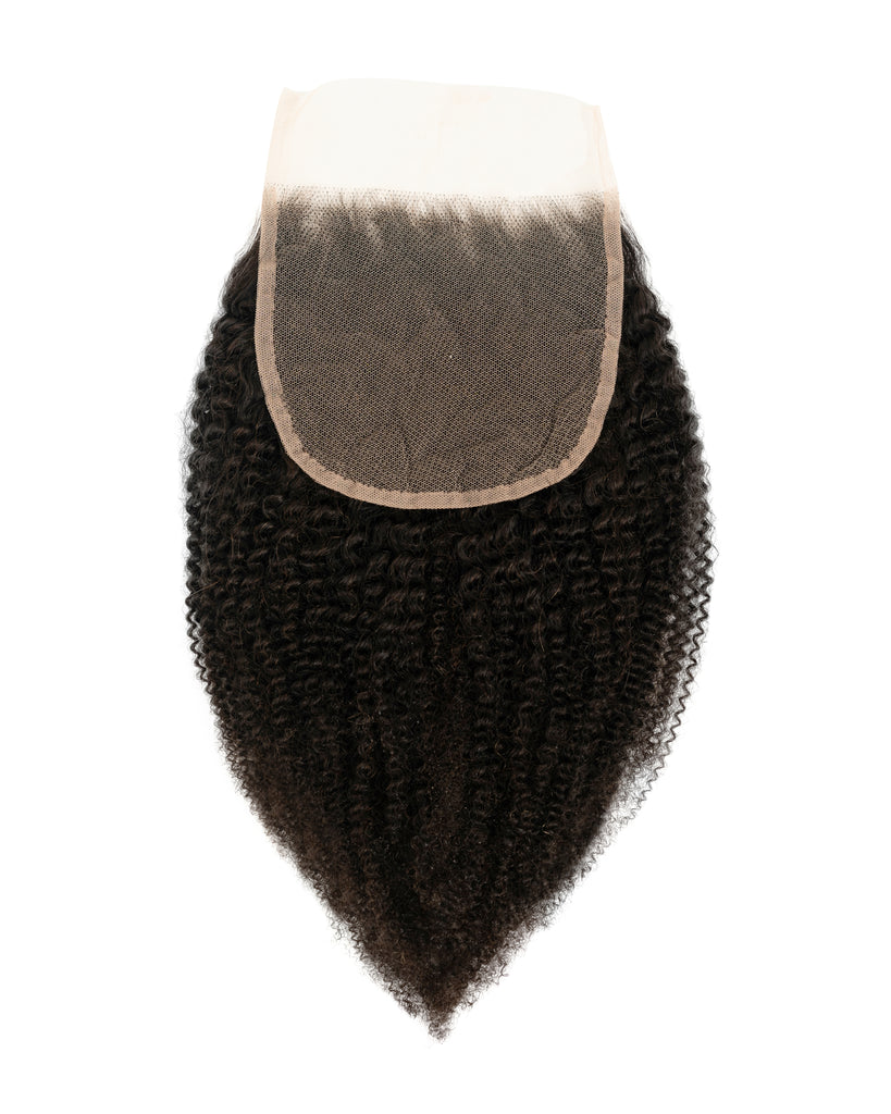 kinky coarse afro lace closure with 5x5 lace