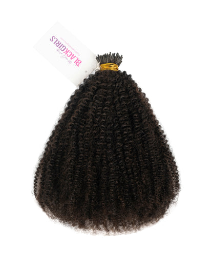 Curly Microlinks (I-tip) Hair Extensions- Natural Kinky, Curly, Coily, Coarse, Yaki &amp; Afro