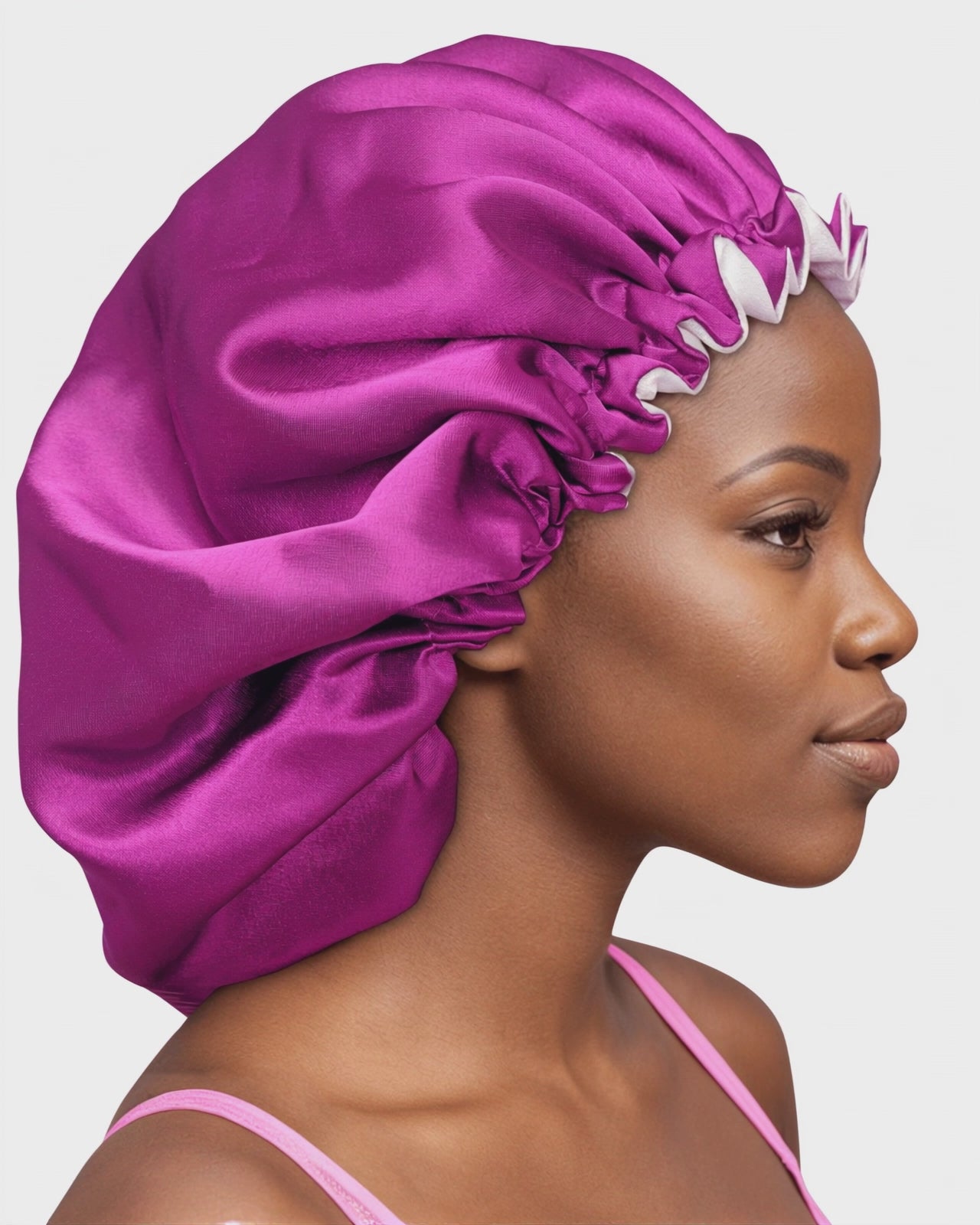 Double-sided High quality Adjustable Satin Bonnet &amp; Scrunchies