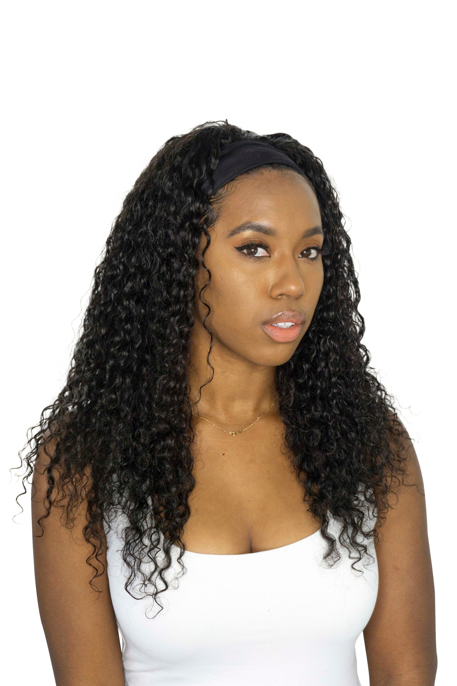 Curly loose waves headband wig