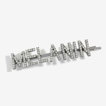 Word/Slogan Hair Clip Diamante Rhinestone  Bobby Pin (Non-Toxic Bling)