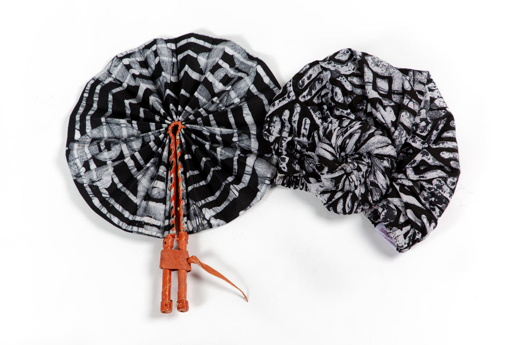 Kente/Ankara Turban Doughnut head wrap, fan and head band