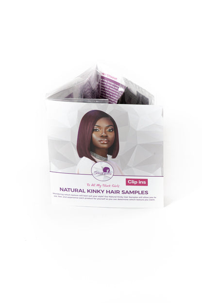 Natural Hair Extensions Samples (x4) Curly Coarse Yaki &amp; Wavy