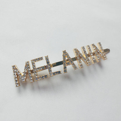 Word/Slogan Hair Clip Diamante Rhinestone  Bobby Pin (Non-Toxic Bling)