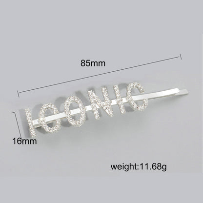 Word/Slogan Hair Clip Diamante Rhinestone  Bobby Pin (Non-Toxic Bling)