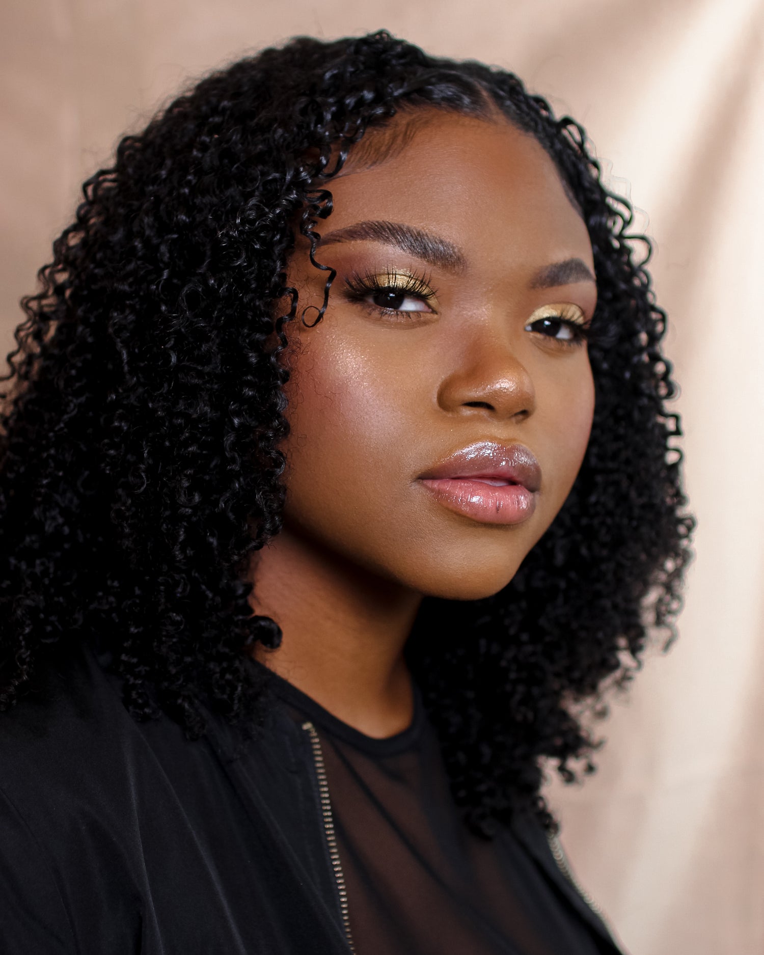 Kinky Curls Curly U/V-Part Wig