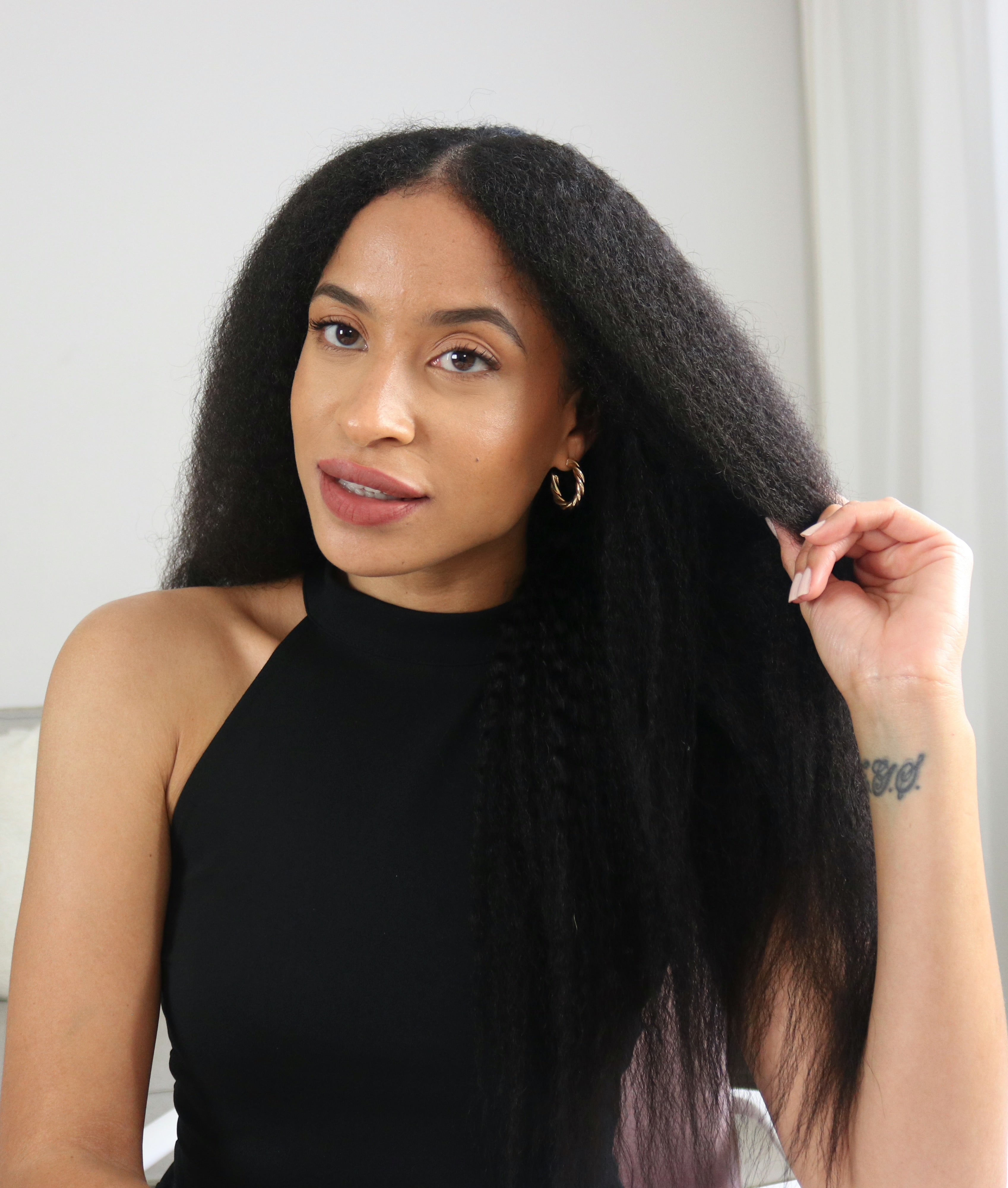Kinky Straight Yaki U/V-Part Wig