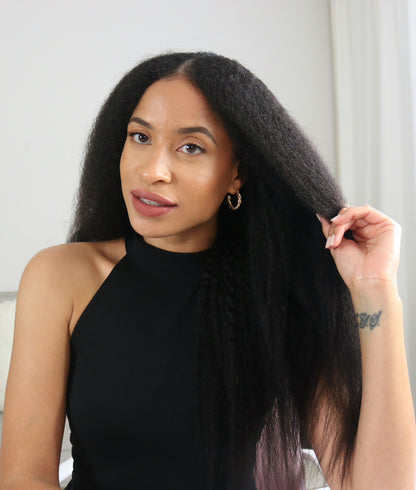 Kinky Straight Yaki U/V-Part Wig