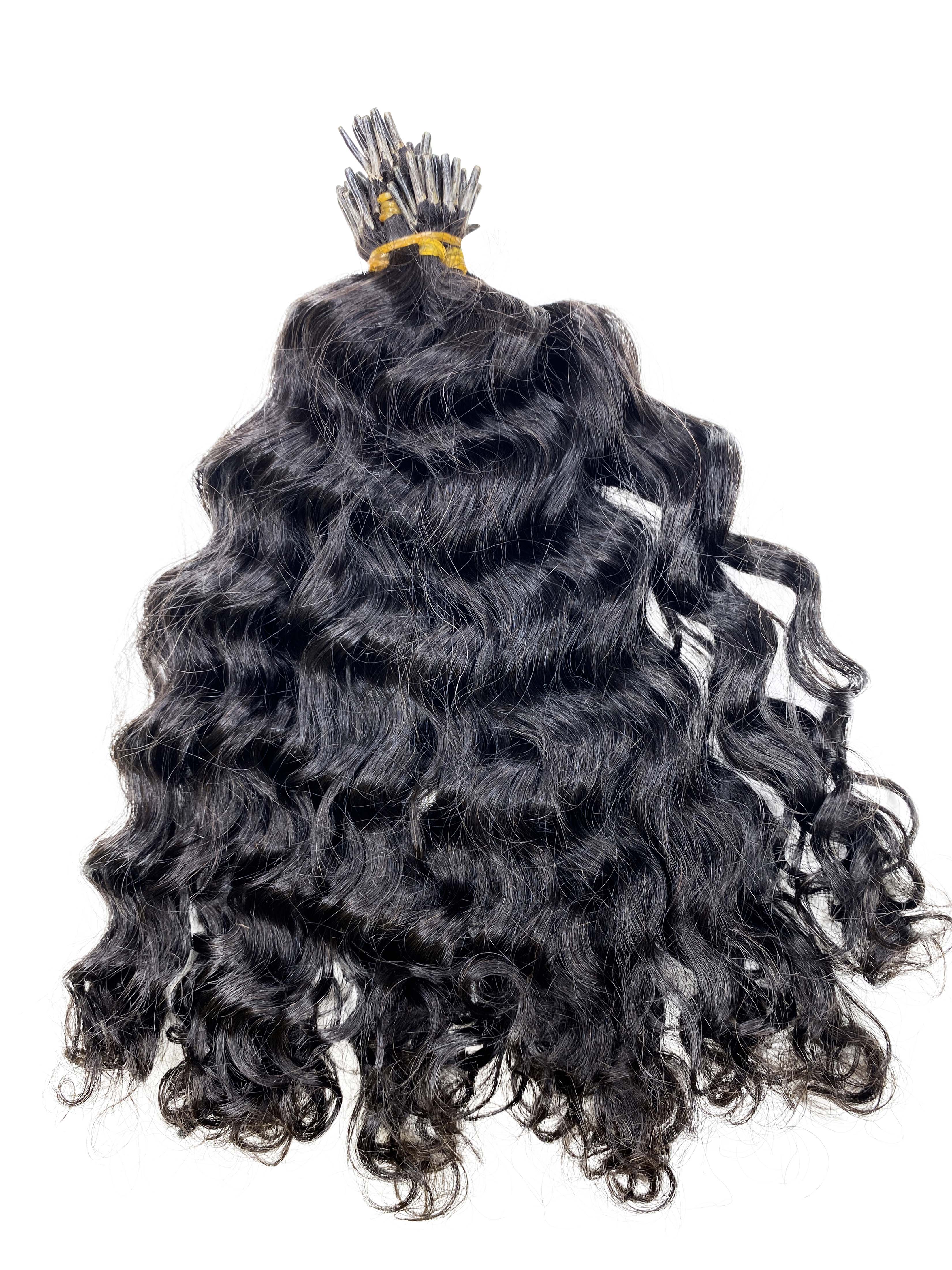 Curly Microlinks (I-tip) Hair Extensions- Natural Kinky, Curly, Coily, Coarse, Yaki &amp; Afro