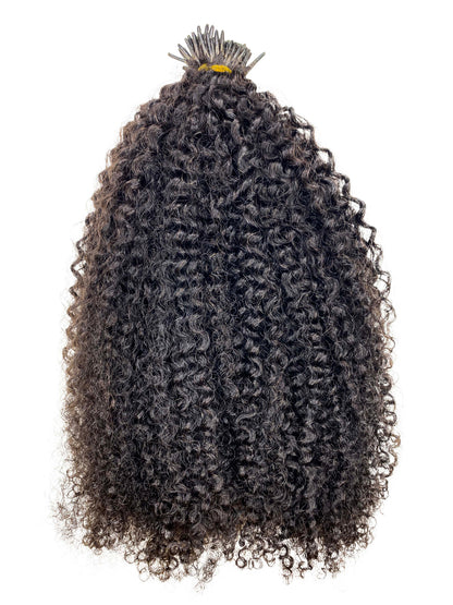 14 inch curly microlinks I-tips human hair extensions