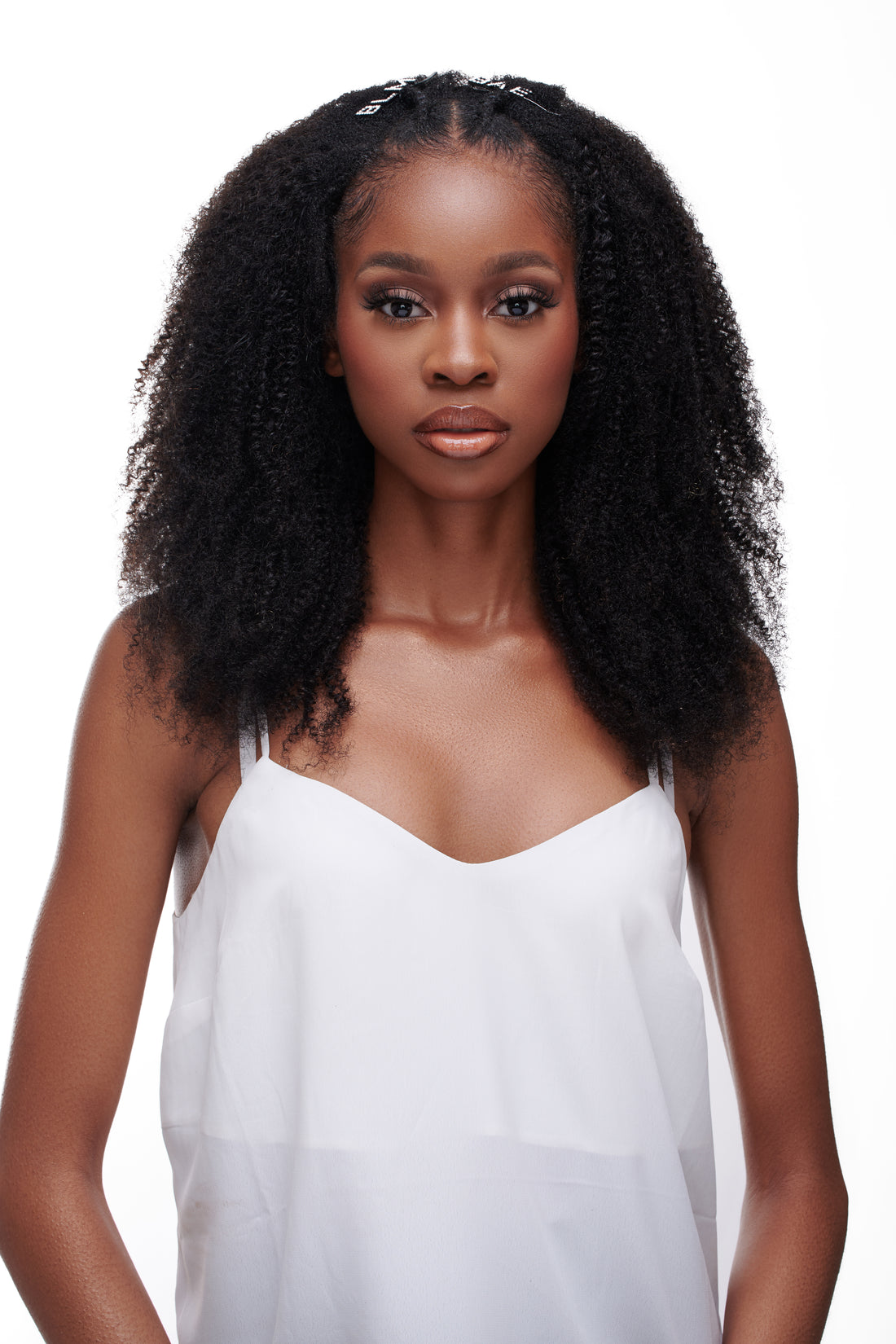 Afro 4c U-part wig on a black woman