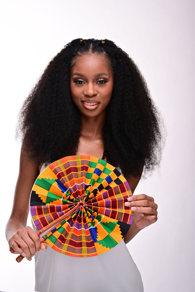 Kente/Ankara Turban Doughnut head wrap, fan and head band