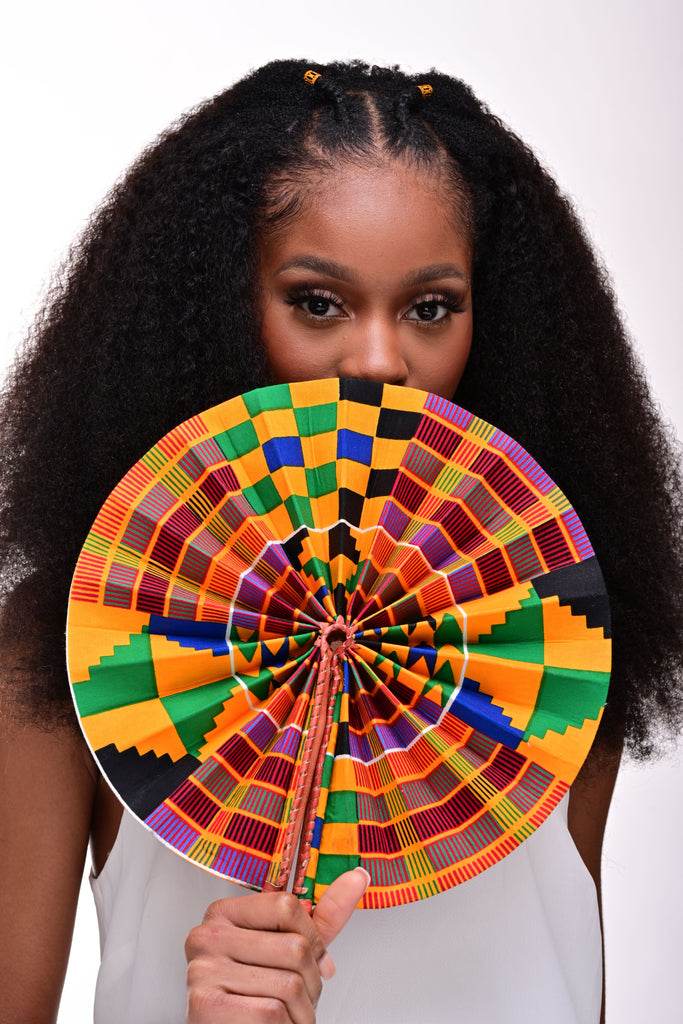Kente/Ankara Turban Doughnut head wrap, fan and head band