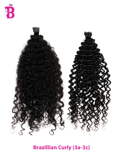 Curly Microlinks (I-tip) Hair Extensions- Natural Kinky, Curly, Coily, Coarse, Yaki &amp; Afro